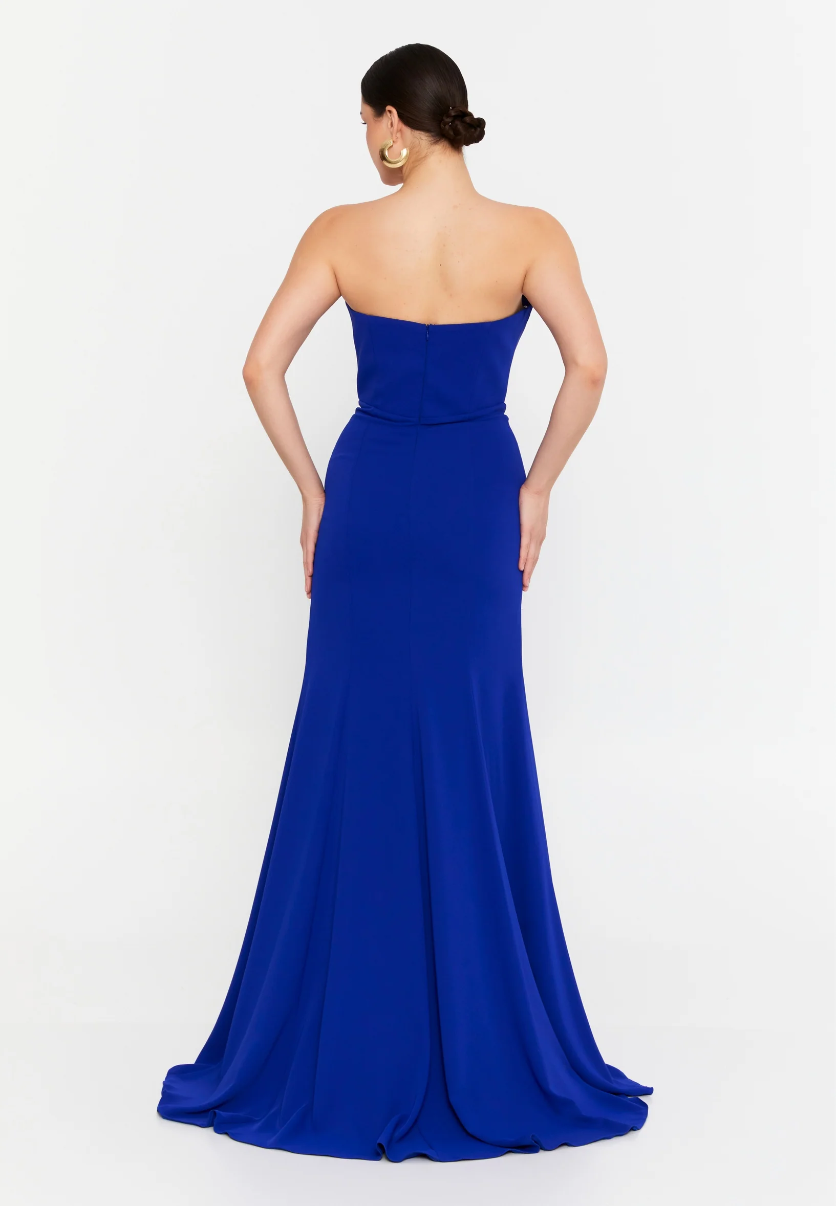 Strapless Maxi Viscose Mermaid Regular Wedding Guest Dress aln1862 - Image 22