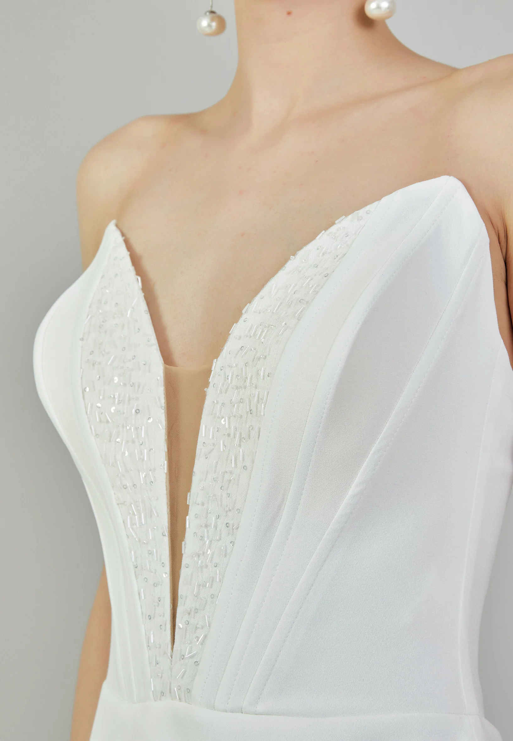 Strapless Maxi Viscose Regular Wedding Dress mxg56835 - Image 4