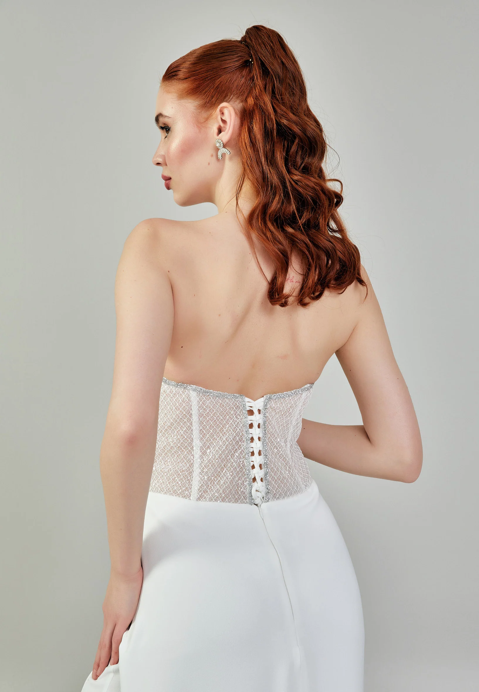 Strapless Maxi Viscose Regular Wedding Dress mxg56870 - Image 5