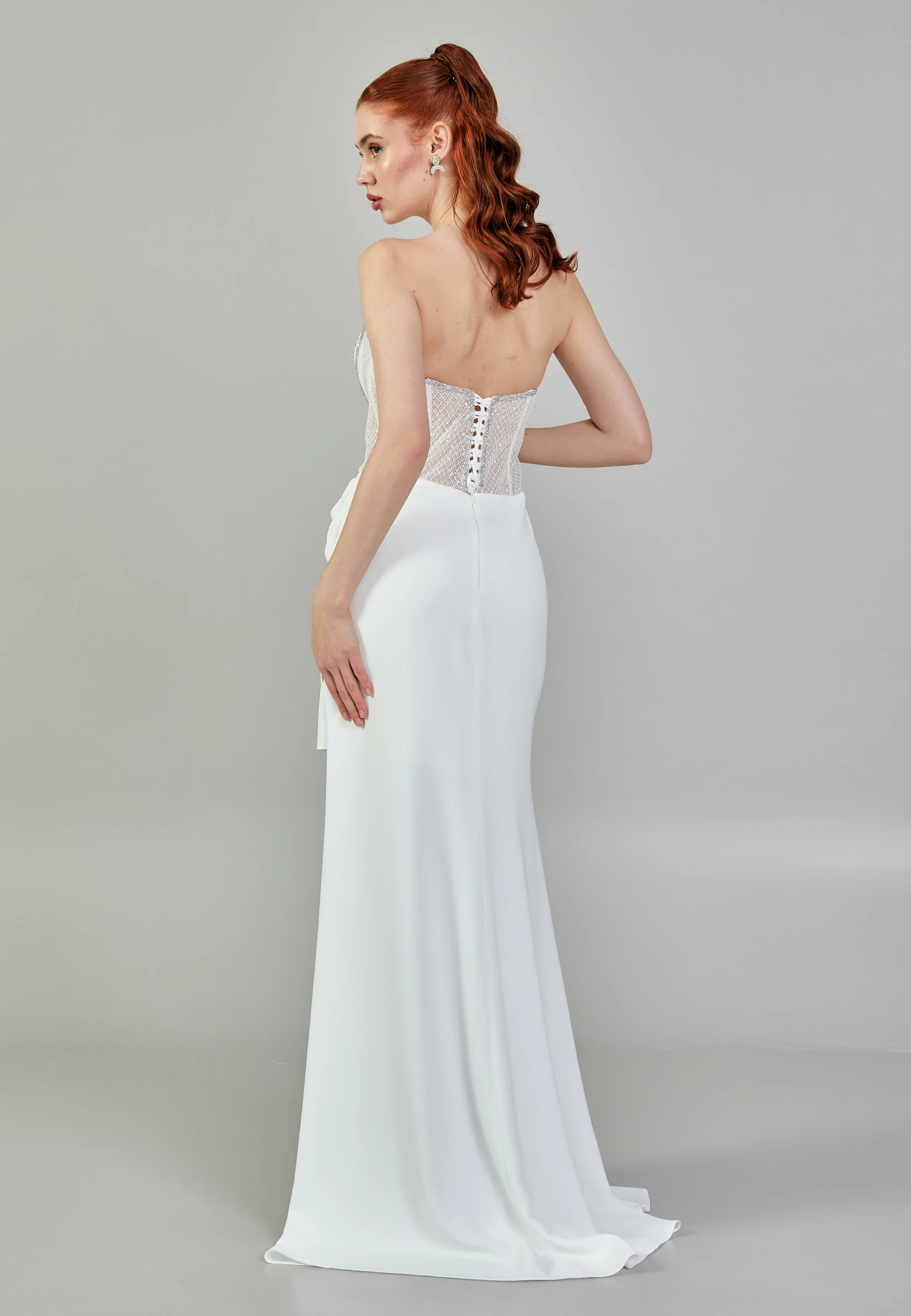Strapless Maxi Viscose Regular Wedding Dress mxg56870 - Image 6