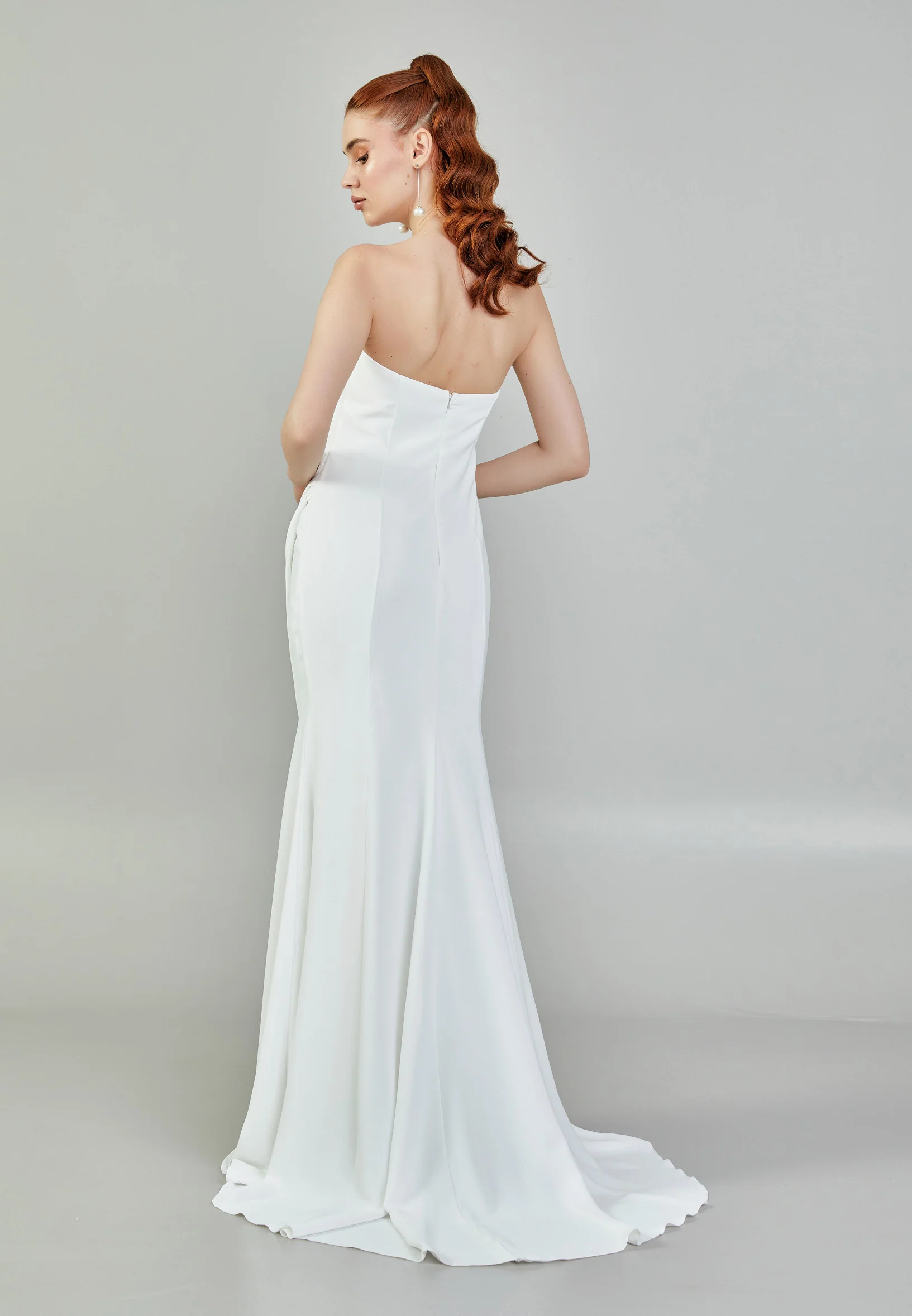 Strapless Maxi Viscose Regular Wedding Dress sacd3040(1024) - Image 5
