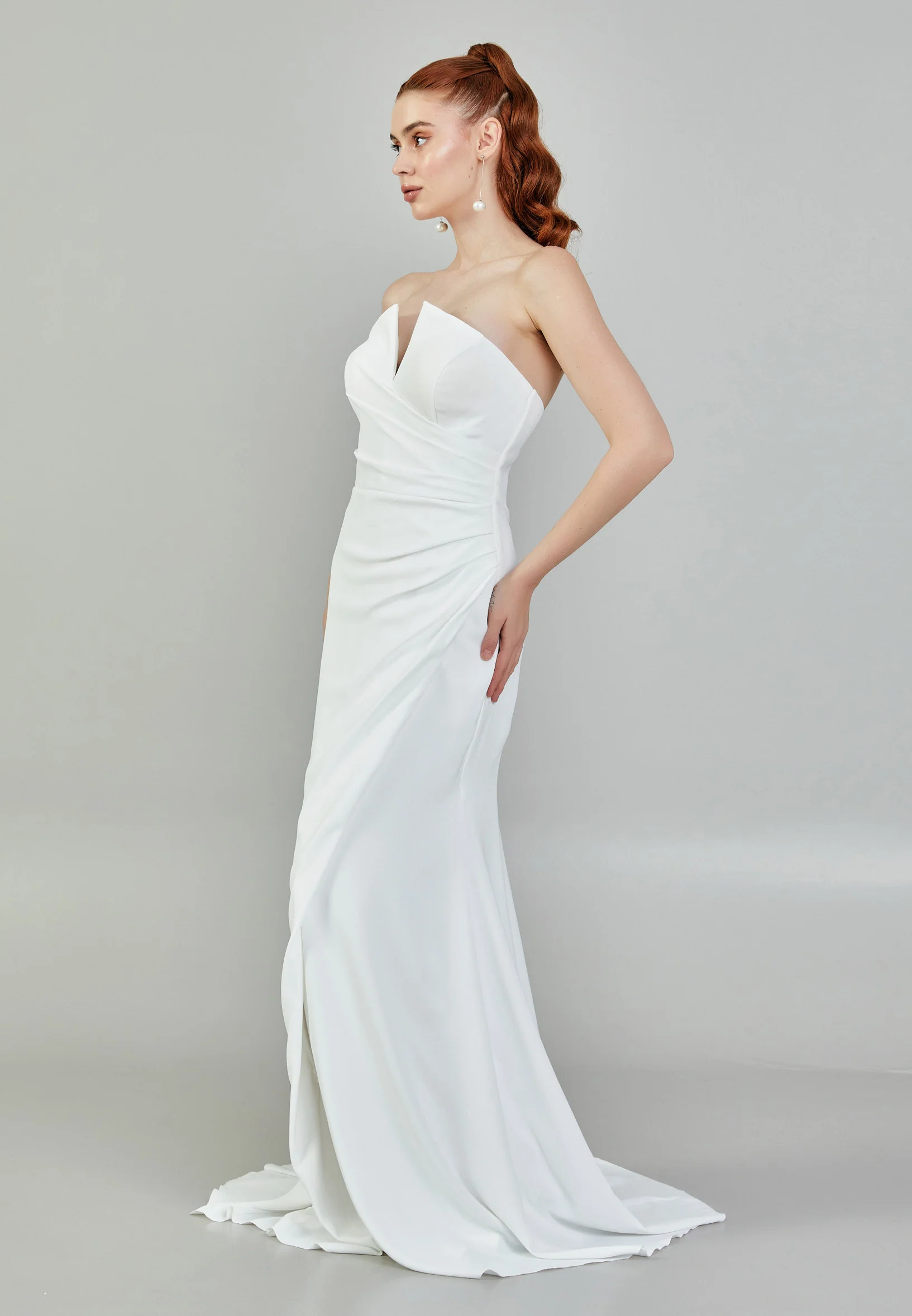 Strapless Maxi Viscose Regular Wedding Dress sacd3040(1024) - Image 6
