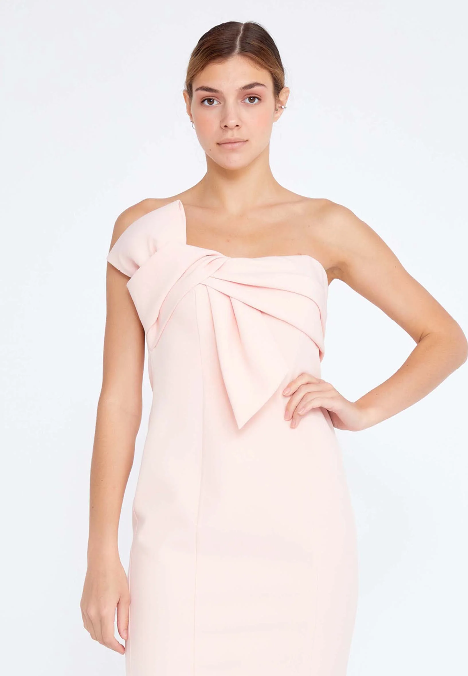 Strapless Midi Crepe Column Regular Cocktail Dress jnm20-065 - Image 24