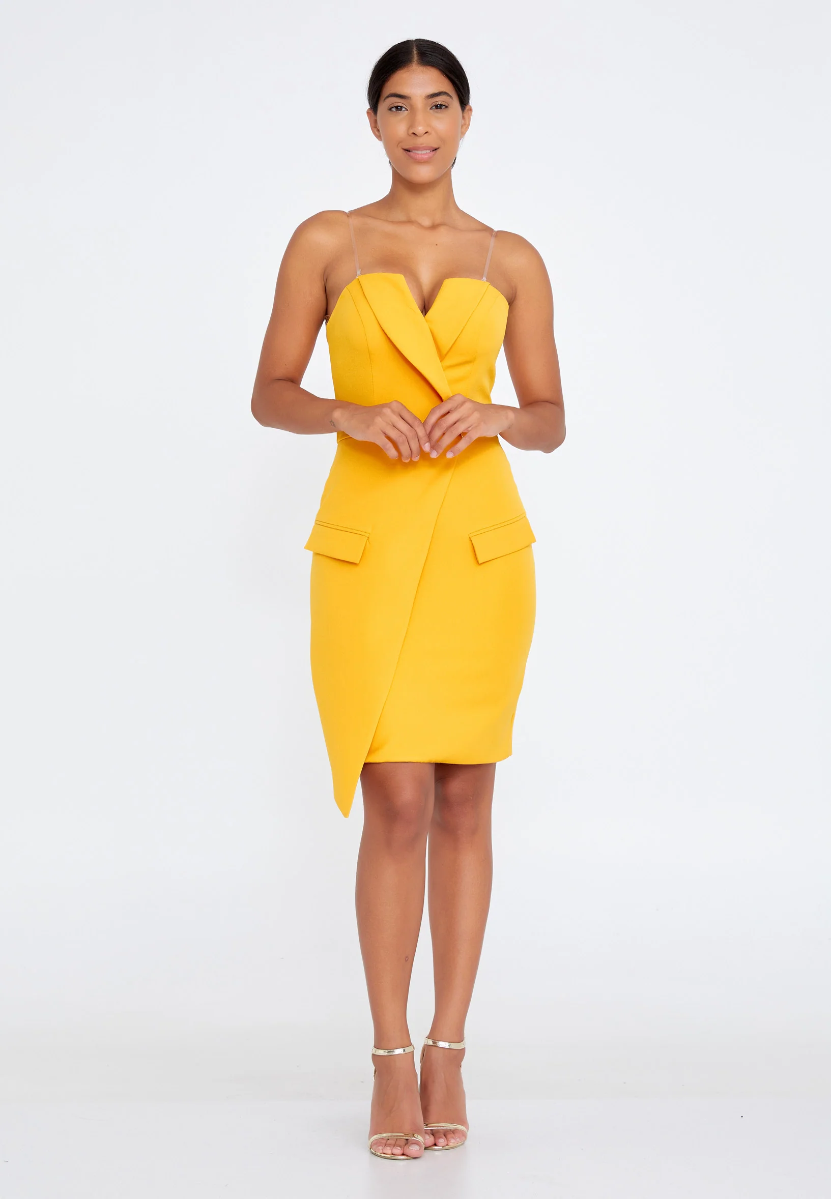Strapless Mini Crepe Column Regular Cocktail Dress stn5049 - Image 29