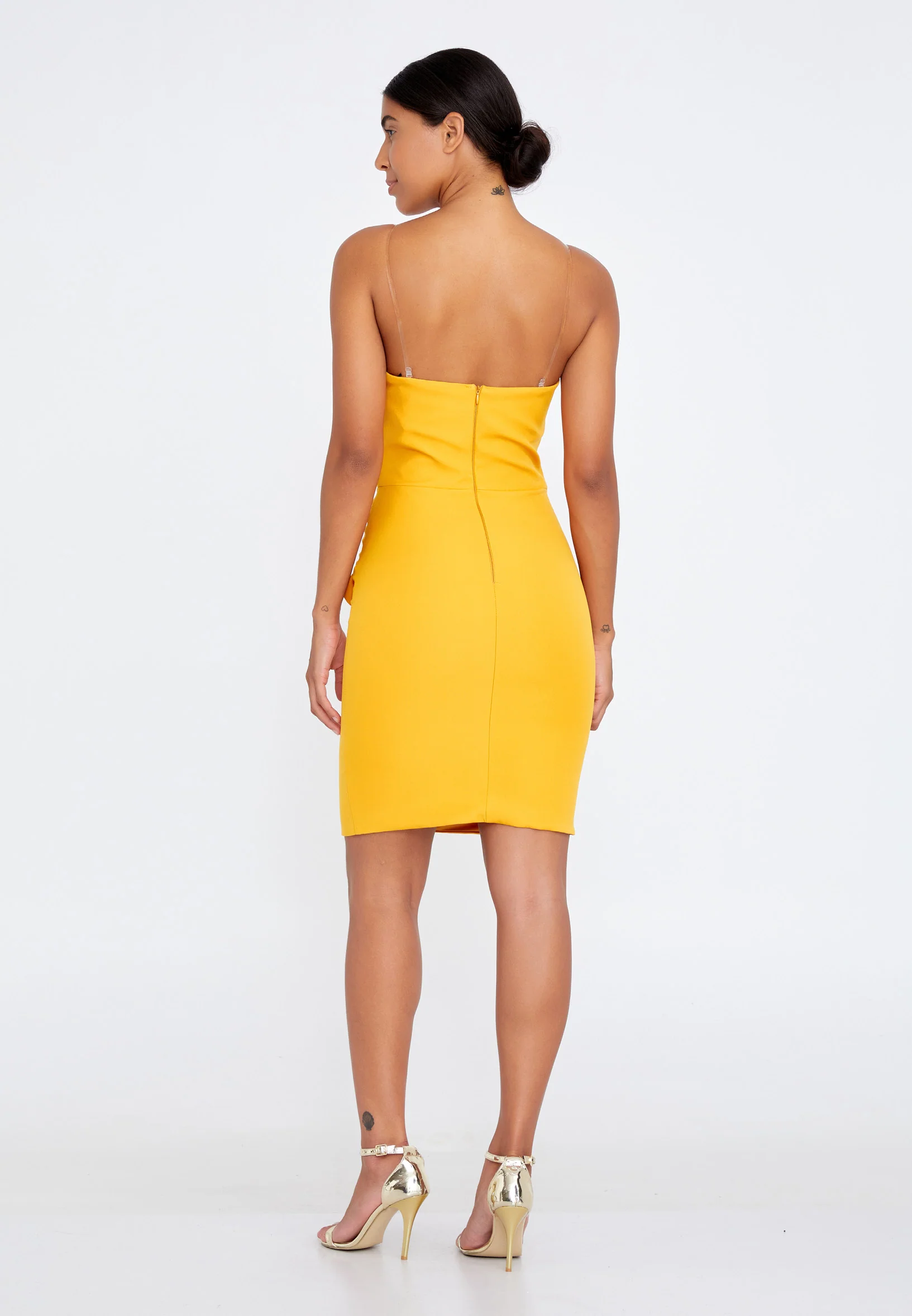 Strapless Mini Crepe Column Regular Cocktail Dress stn5049 - Image 30