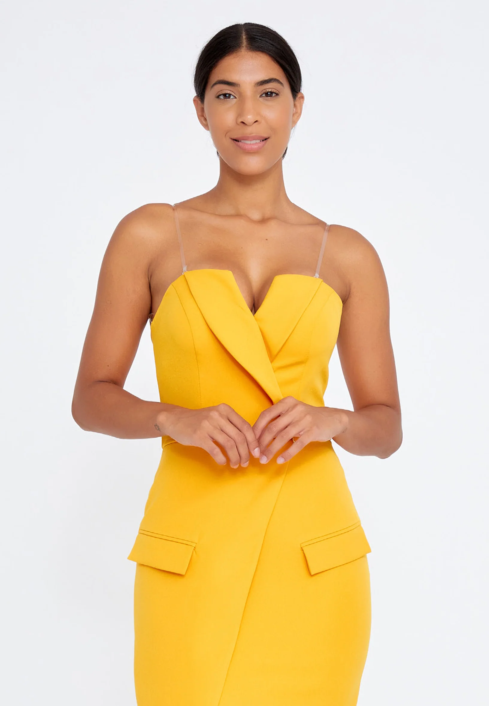 Strapless Mini Crepe Column Regular Cocktail Dress stn5049 - Image 32