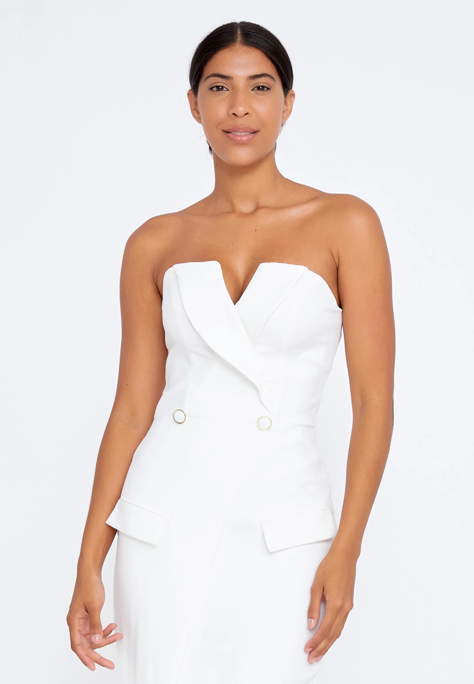 Strapless Mini Crepe Column Regular Cocktail Dress stn5049 - Image 40