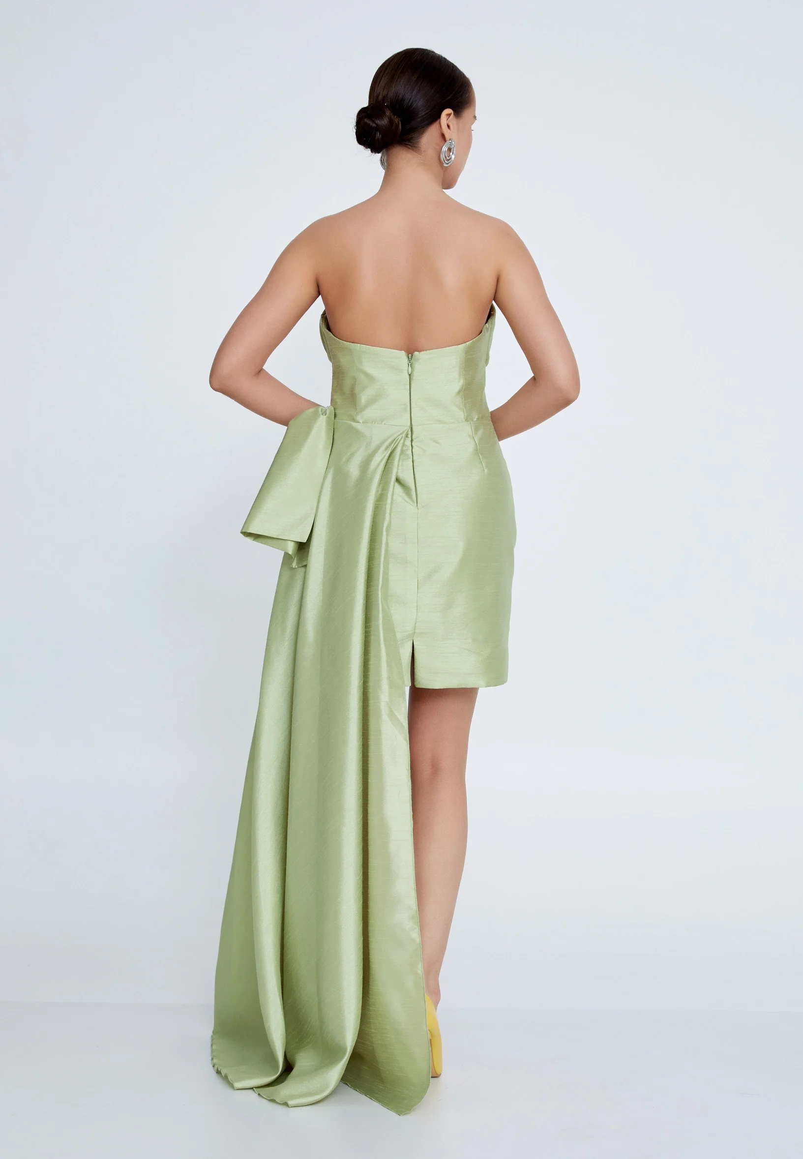 Strapless Mini Tulle Column Regular Cocktail Dress prl075 - Image 2