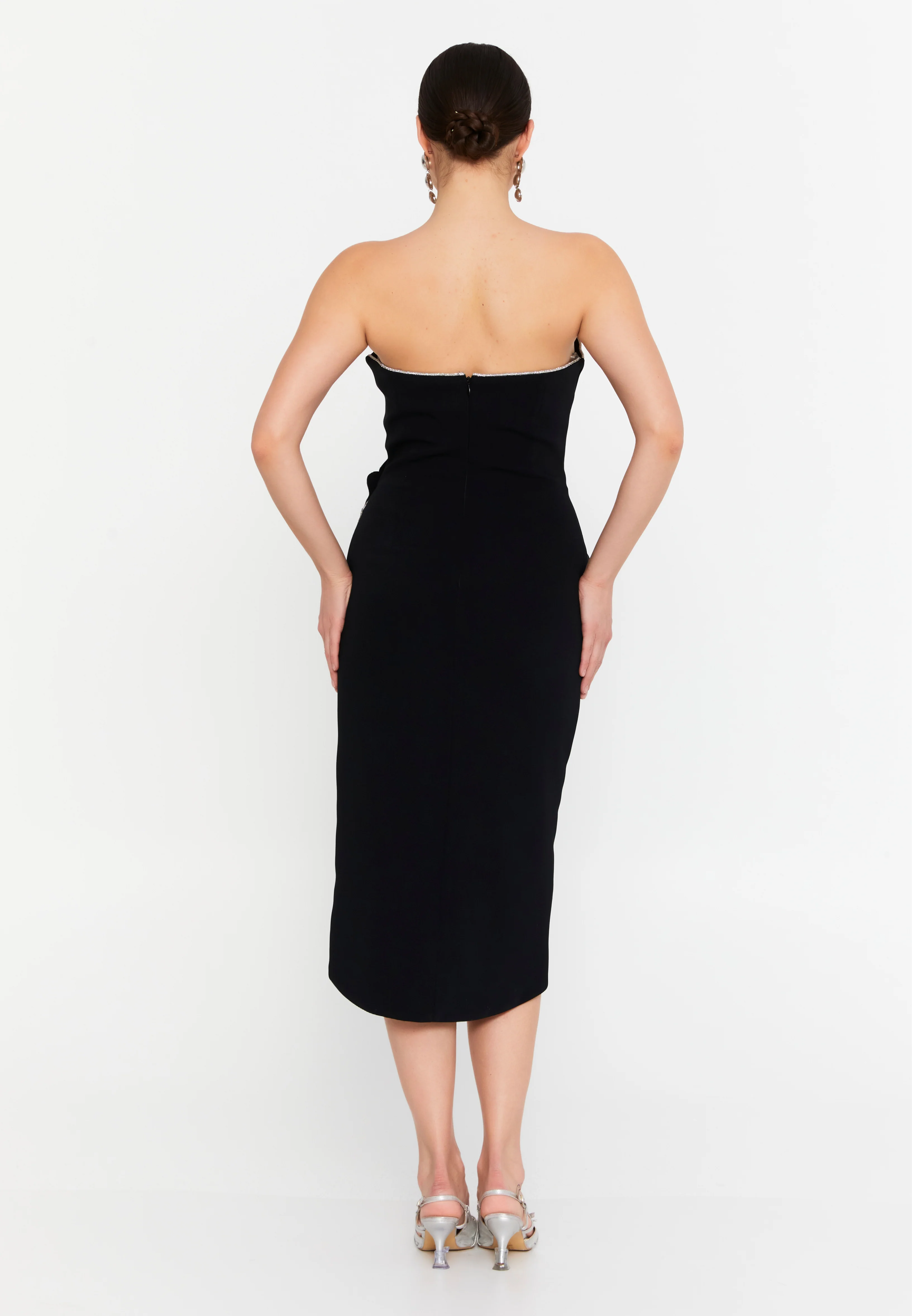 Strapless Mini Viscose Column Regular Evening Dress aln1811 - Image 2