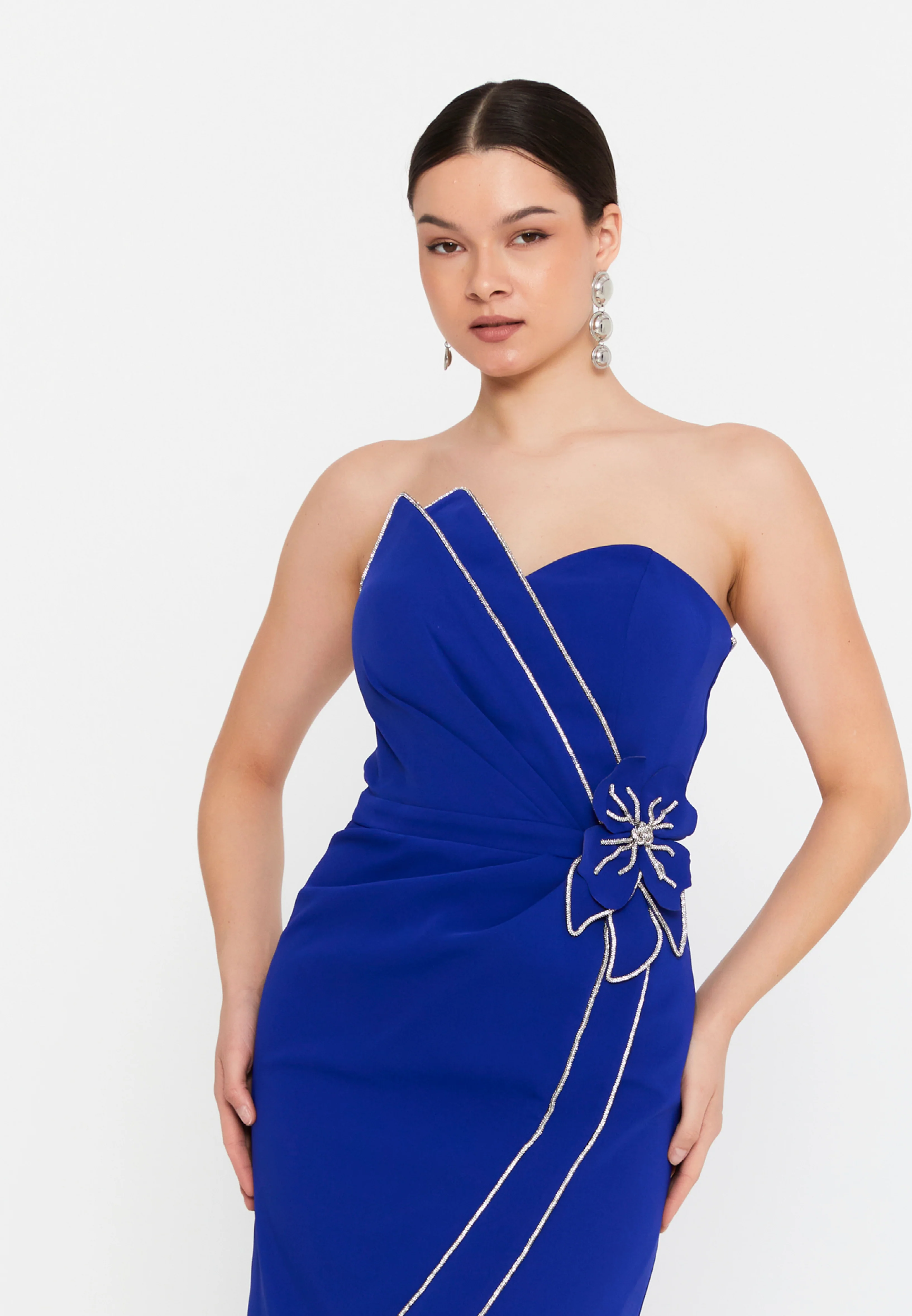 Strapless Mini Viscose Column Regular Evening Dress aln1811 - Image 20