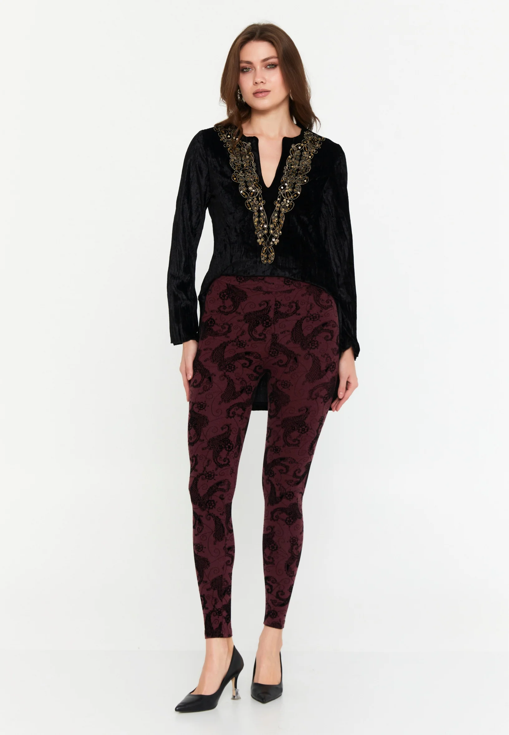 Velvet Graphic Regular Leggings ser26185 - Image 2