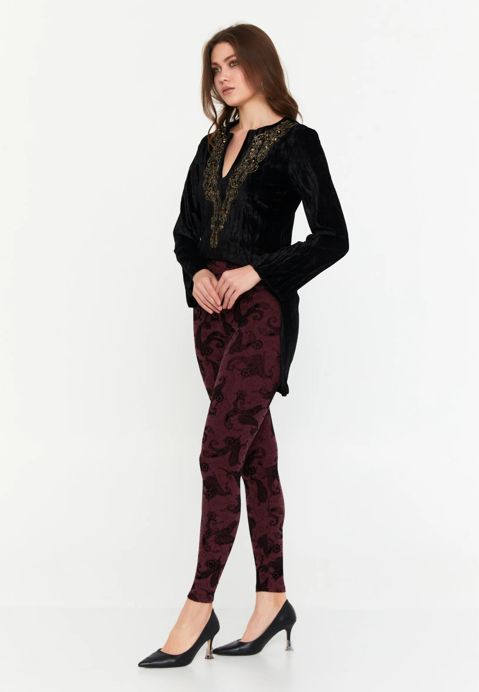 Velvet Graphic Regular Leggings ser26185 - Image 4