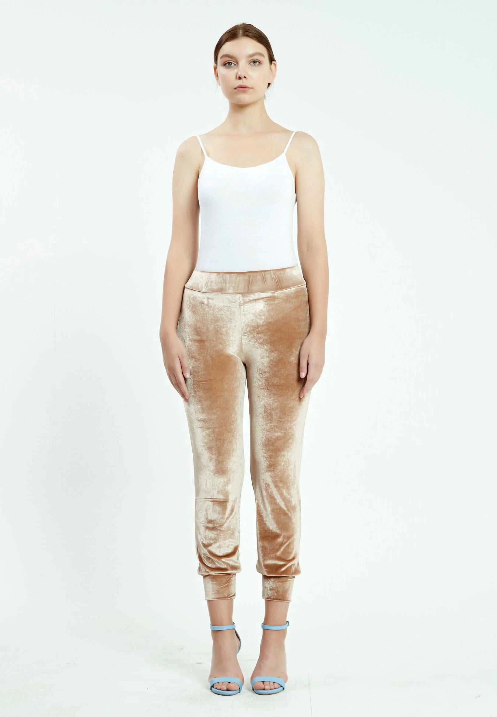 Velvet Solid Color Regular Leggings ser26783