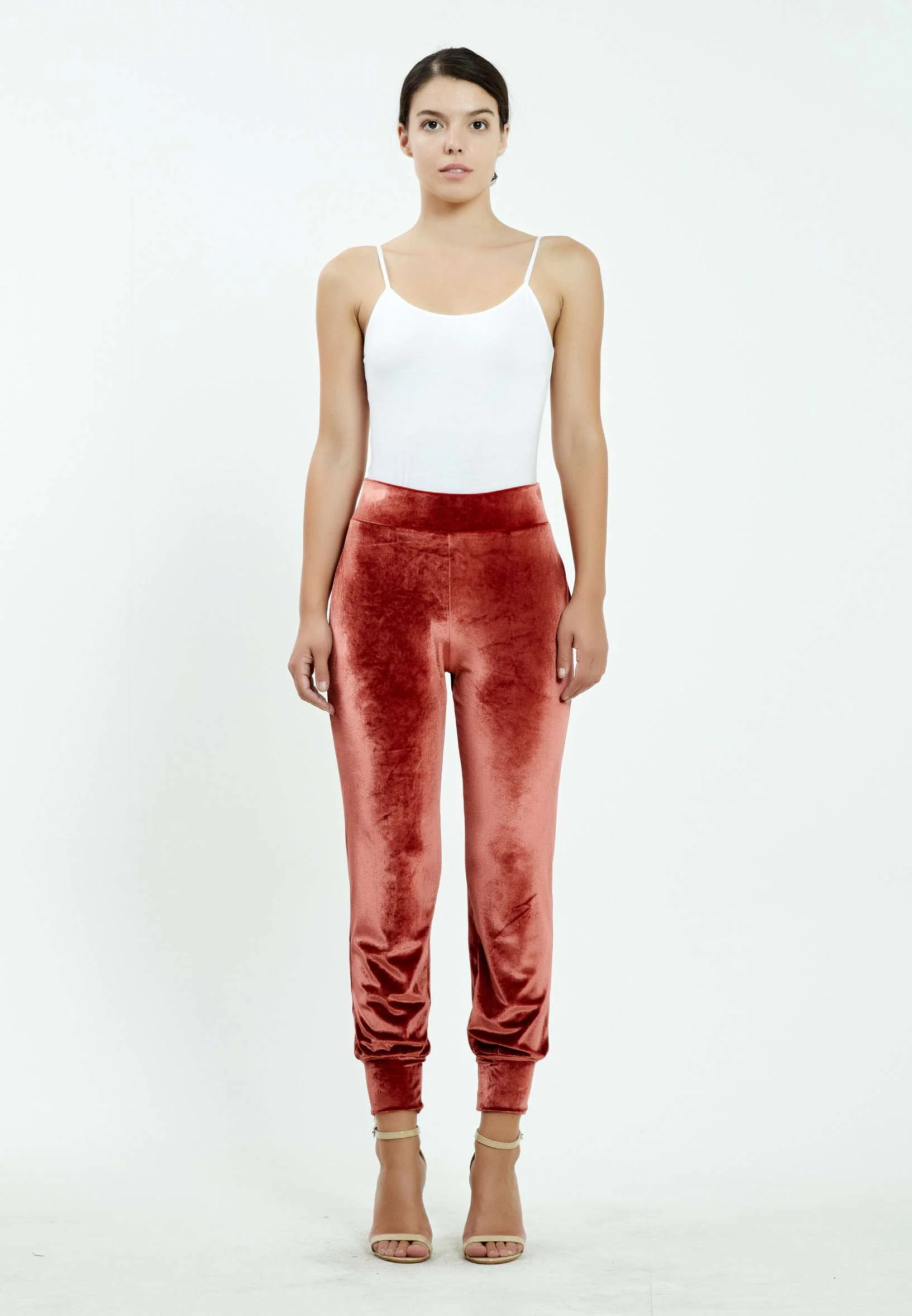 Velvet Solid Color Regular Leggings ser26783 - Image 17