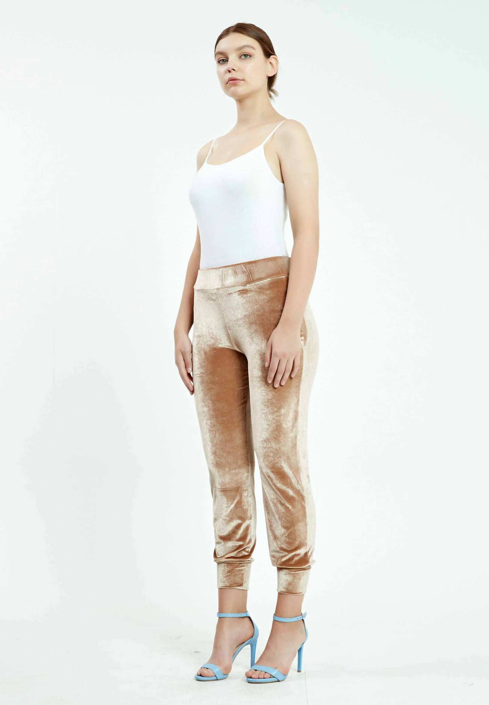 Velvet Solid Color Regular Leggings ser26783 - Image 3