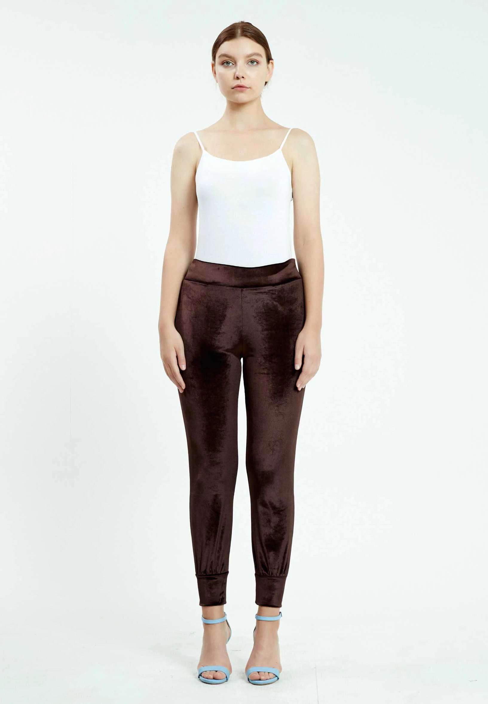 Velvet Solid Color Regular Leggings ser26783 - Image 5
