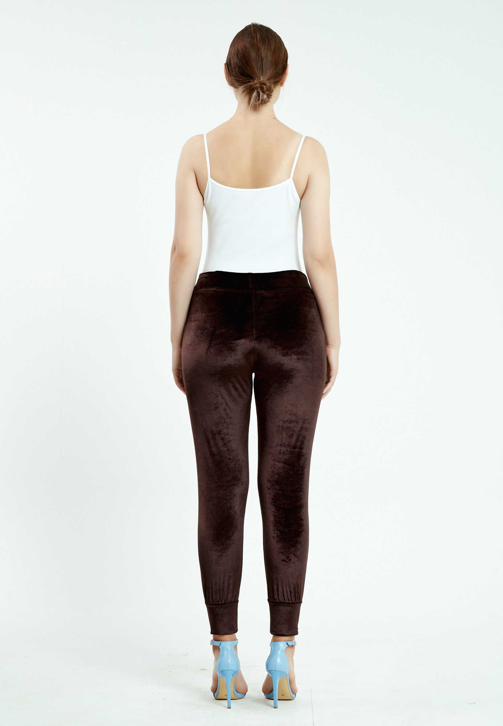 Velvet Solid Color Regular Leggings ser26783 - Image 6