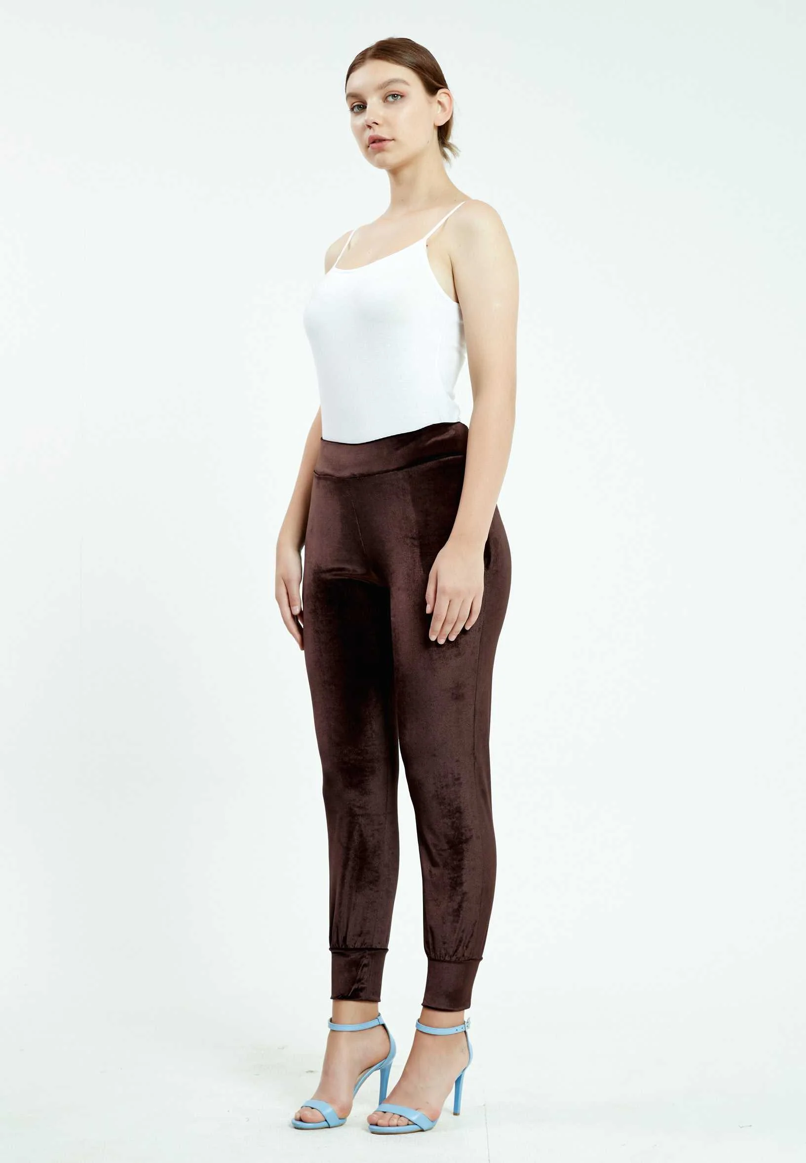 Velvet Solid Color Regular Leggings ser26783 - Image 7