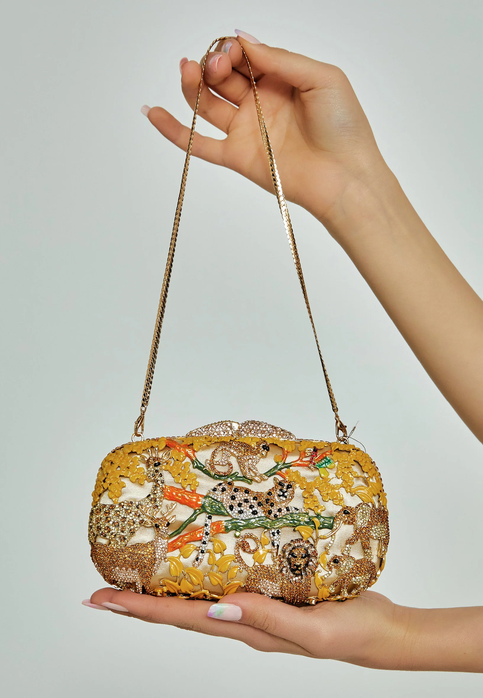 Women's Clutch Animal Print Crystal Stone Handbag abaexc001 - Image 4
