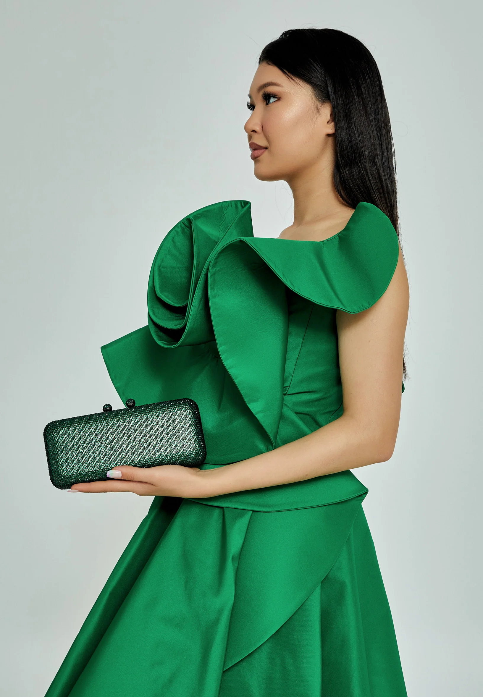 Women's Clutch Solid Color Crystal Stone Handbag abac001 - Image 10