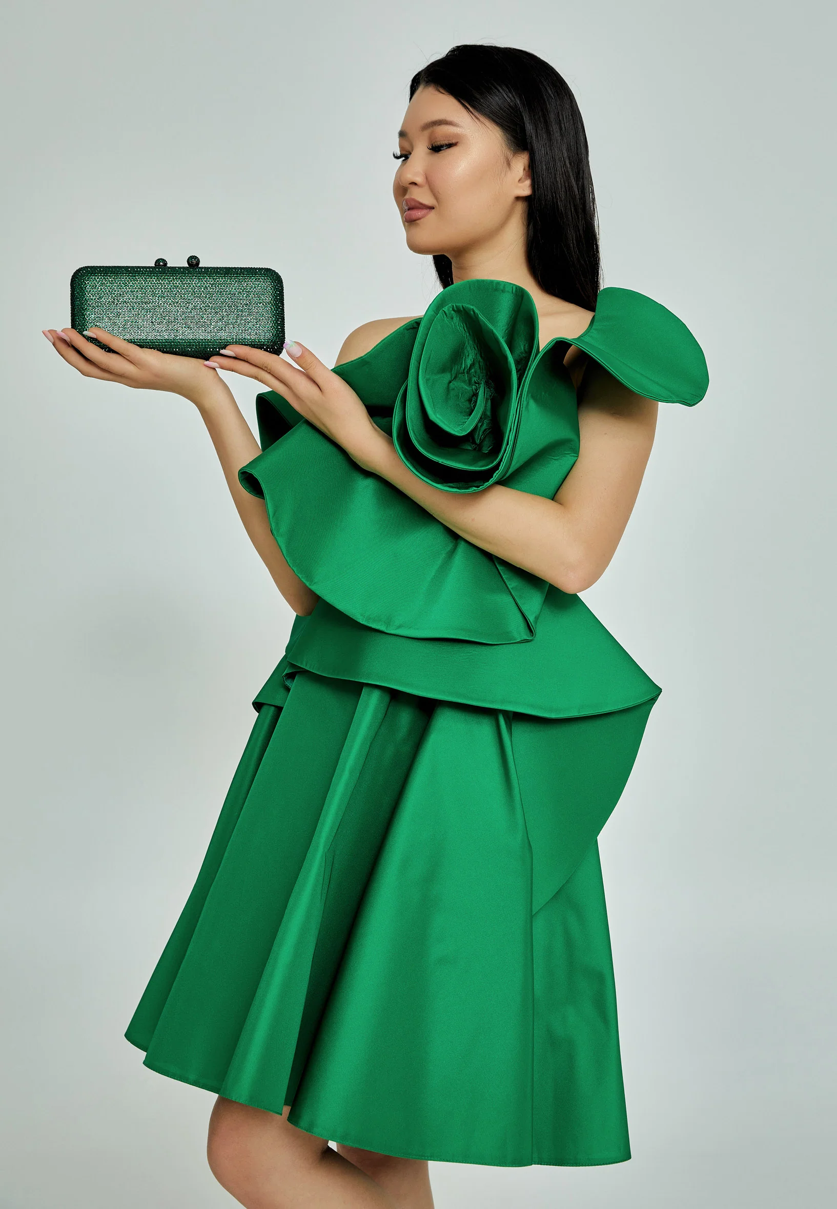 Women's Clutch Solid Color Crystal Stone Handbag abac001 - Image 11