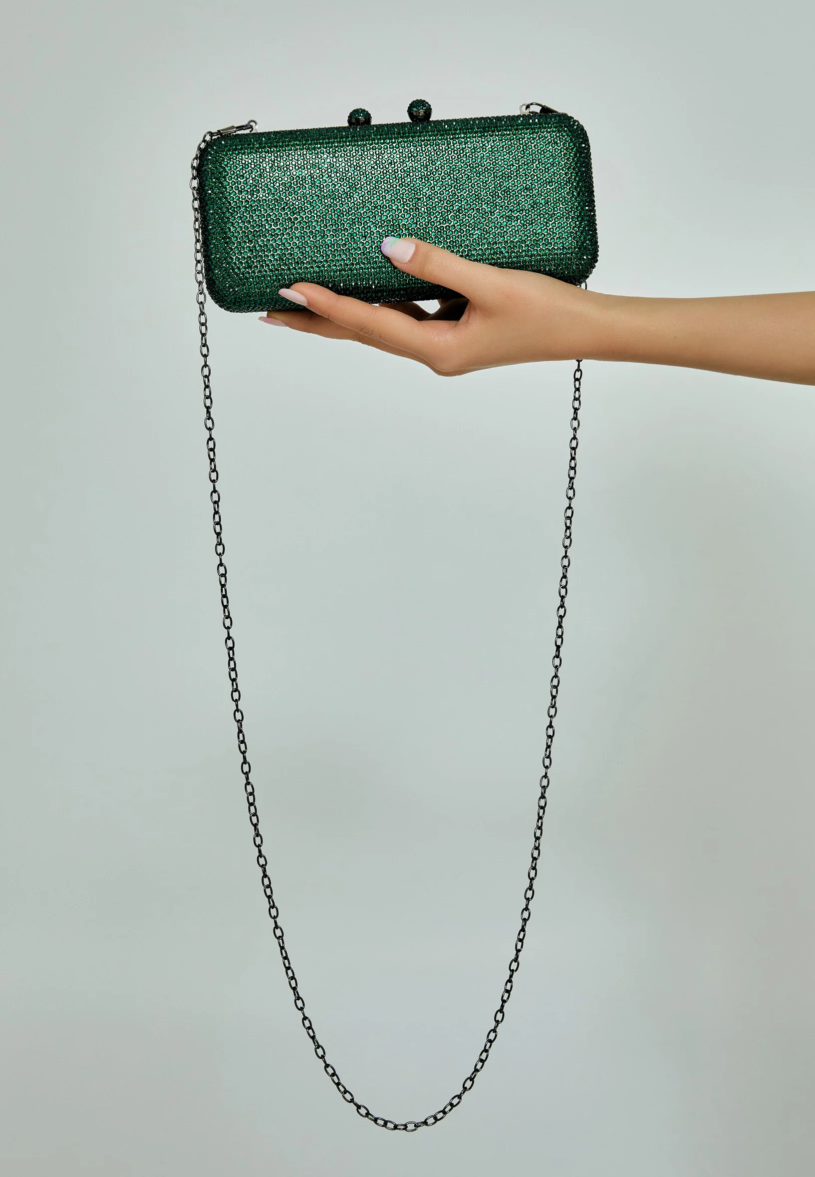 Women's Clutch Solid Color Crystal Stone Handbag abac001 - Image 12