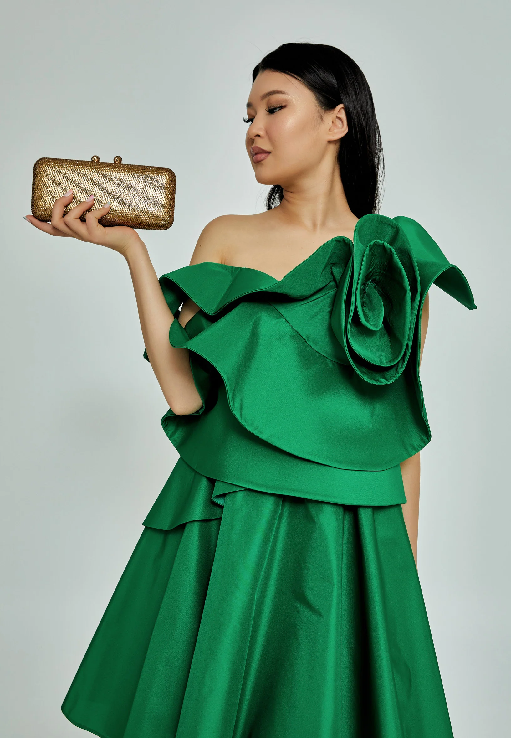 Women's Clutch Solid Color Crystal Stone Handbag abac001 - Image 14