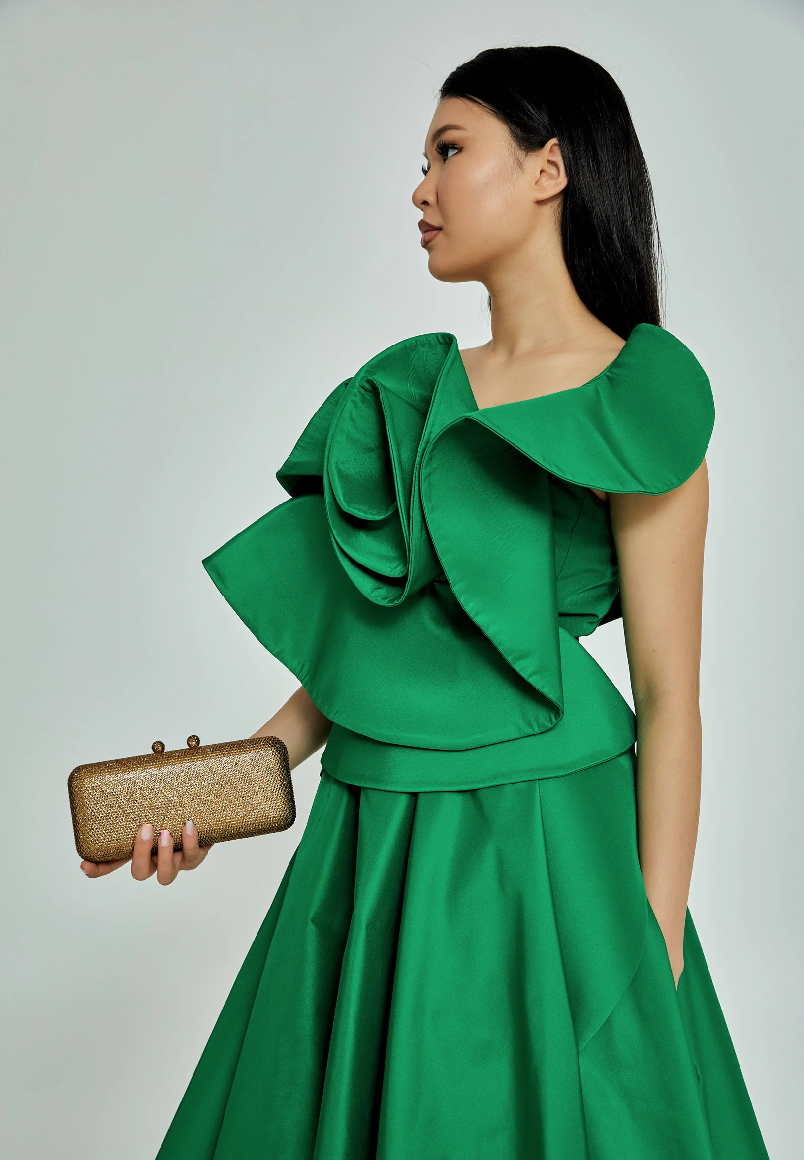 Women's Clutch Solid Color Crystal Stone Handbag abac001 - Image 15