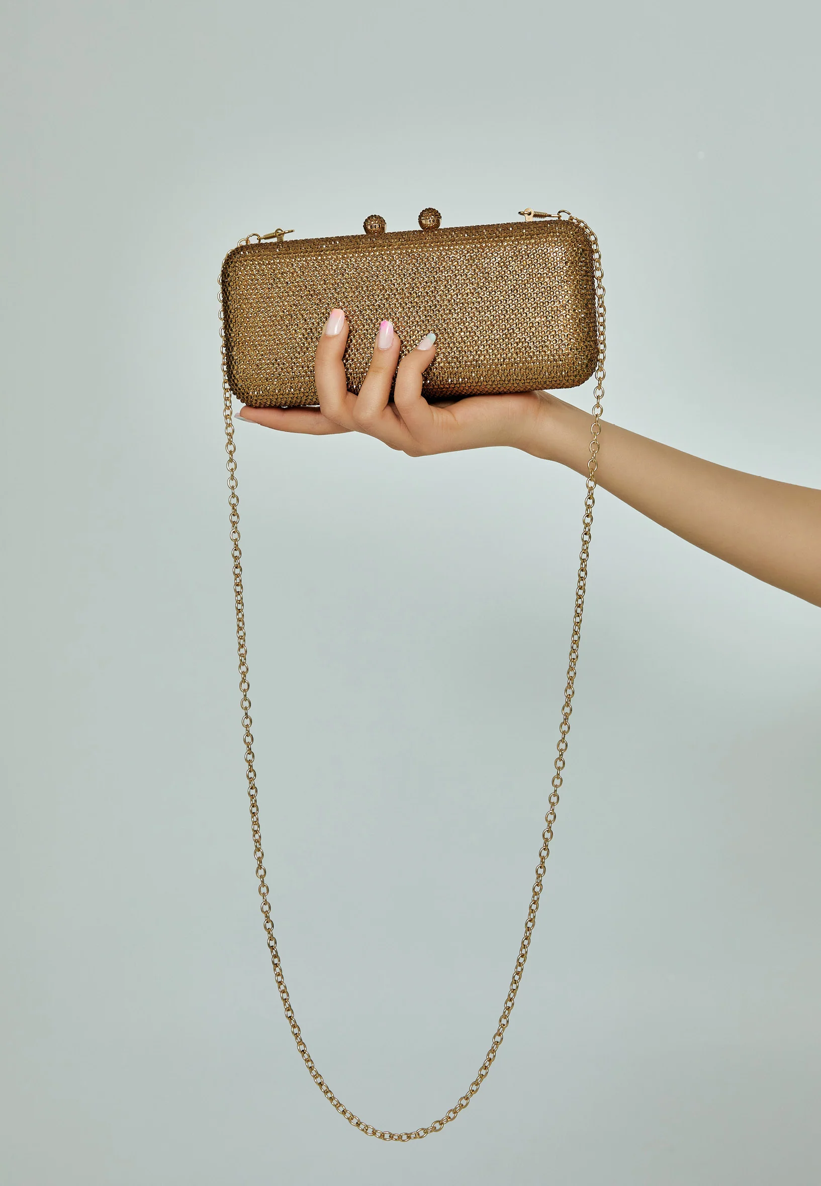 Women's Clutch Solid Color Crystal Stone Handbag abac001 - Image 16