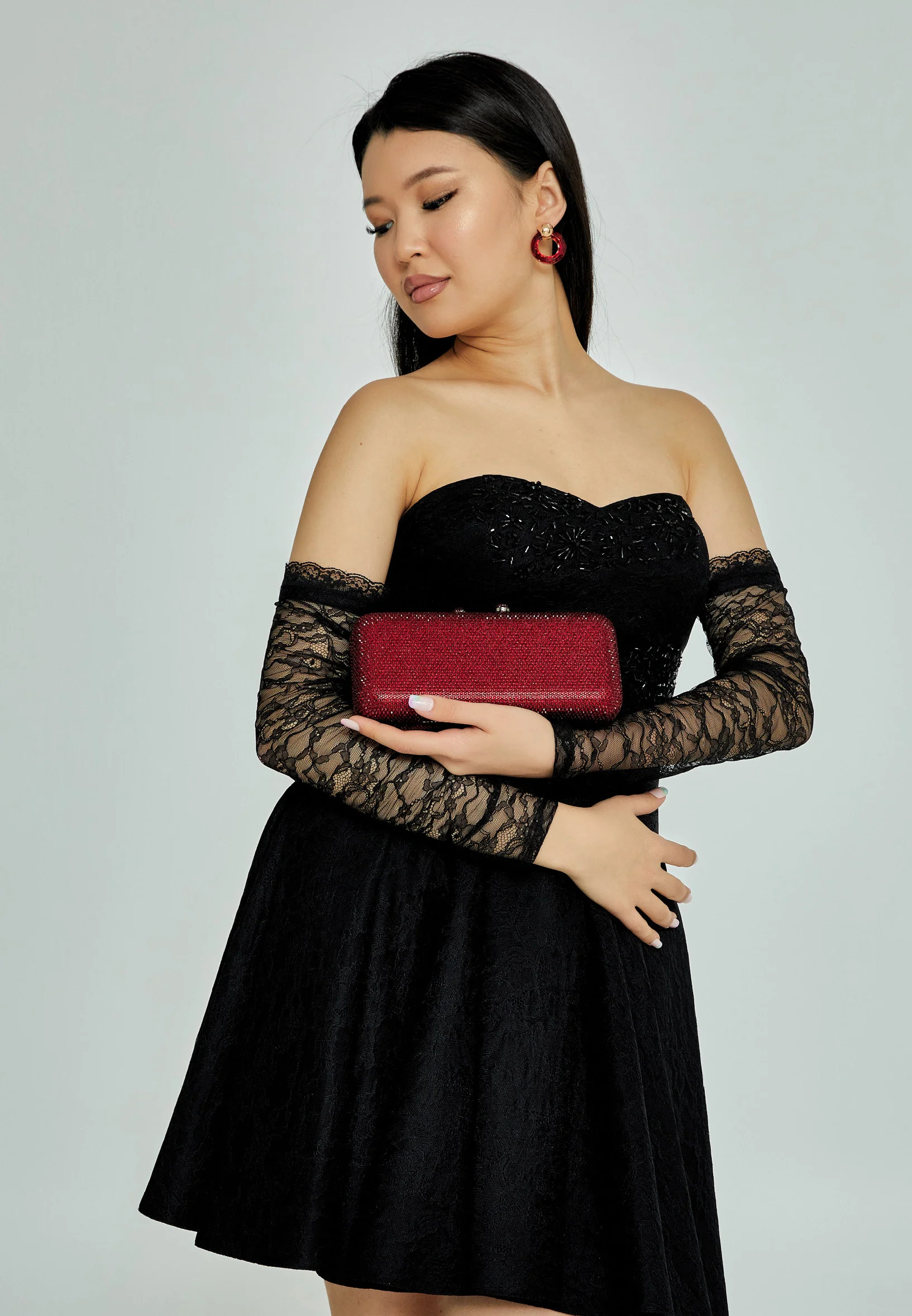 Women's Clutch Solid Color Crystal Stone Handbag abac001 - Image 17