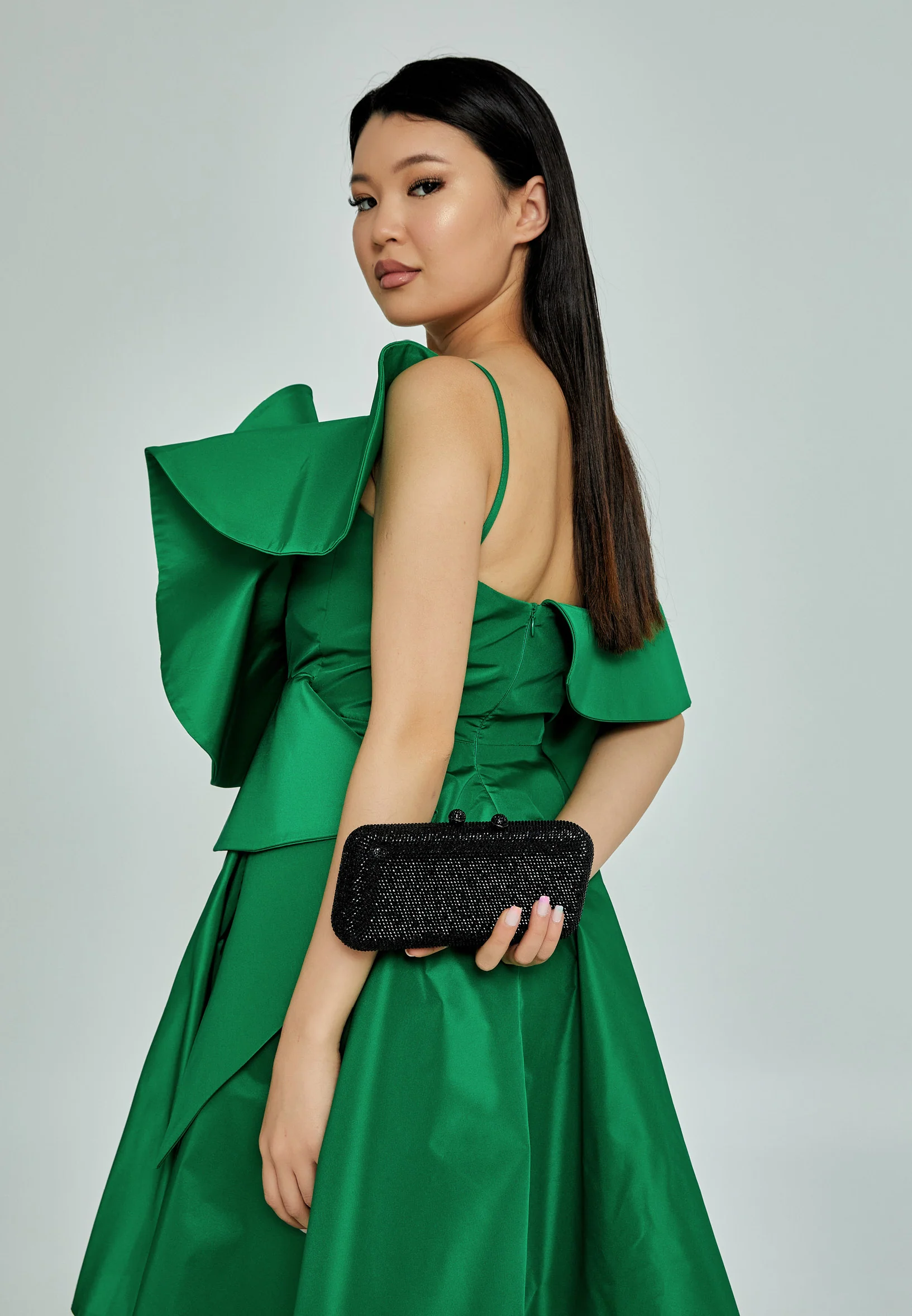 Women's Clutch Solid Color Crystal Stone Handbag abac001 - Image 3
