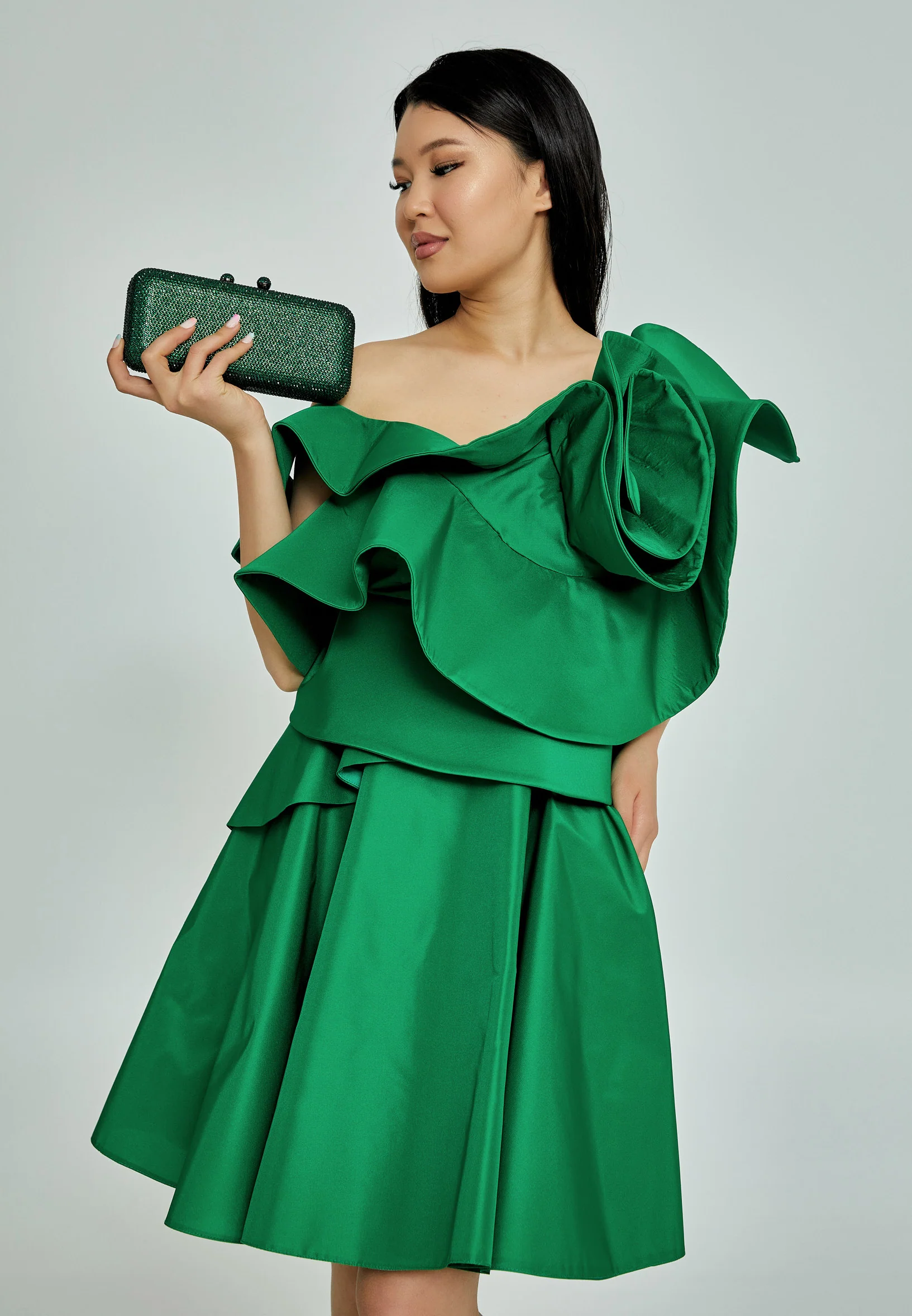 Women's Clutch Solid Color Crystal Stone Handbag abac001 - Image 9