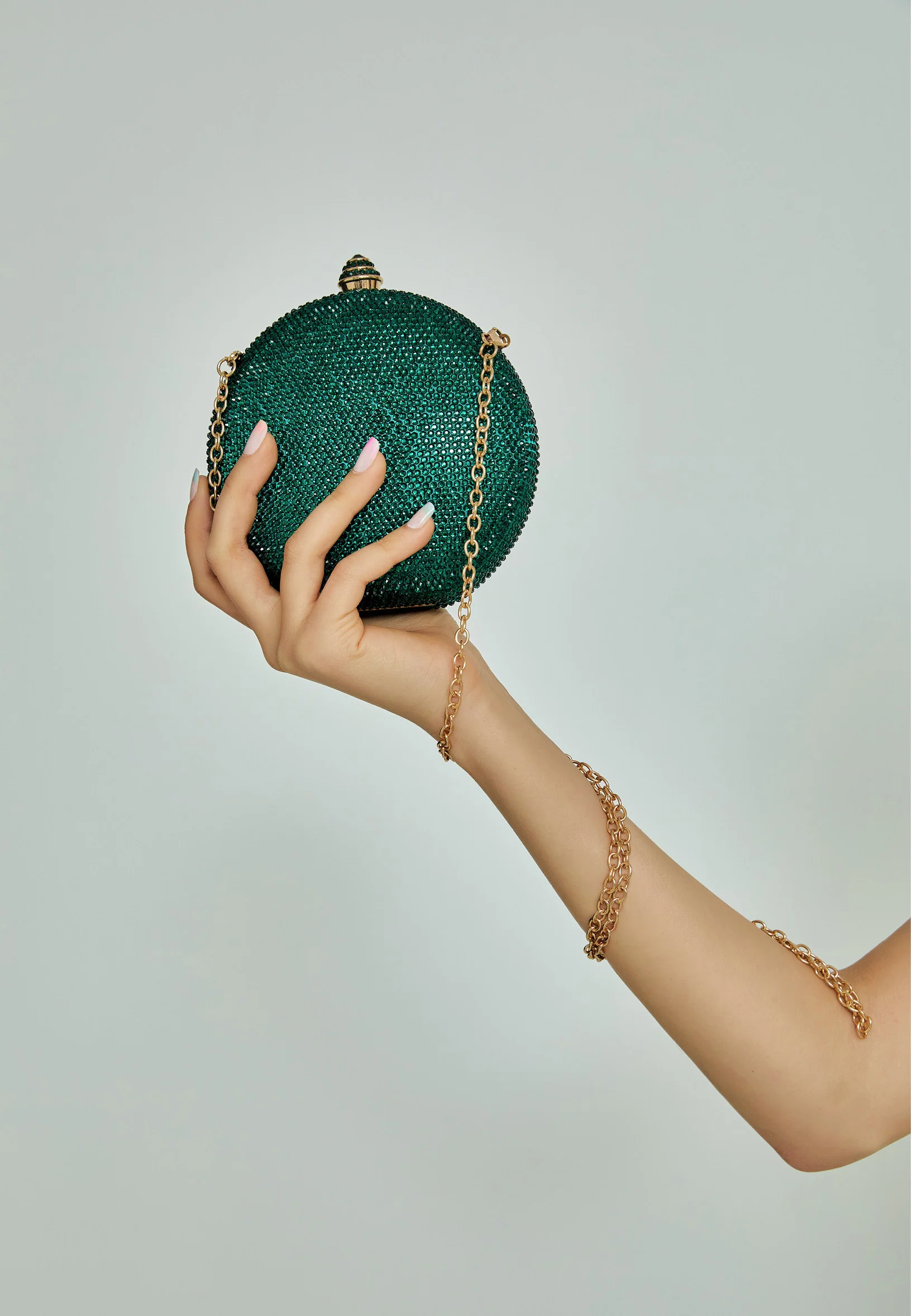 Women's Clutch Solid Color Crystal Stone Handbag abac002 - Image 12
