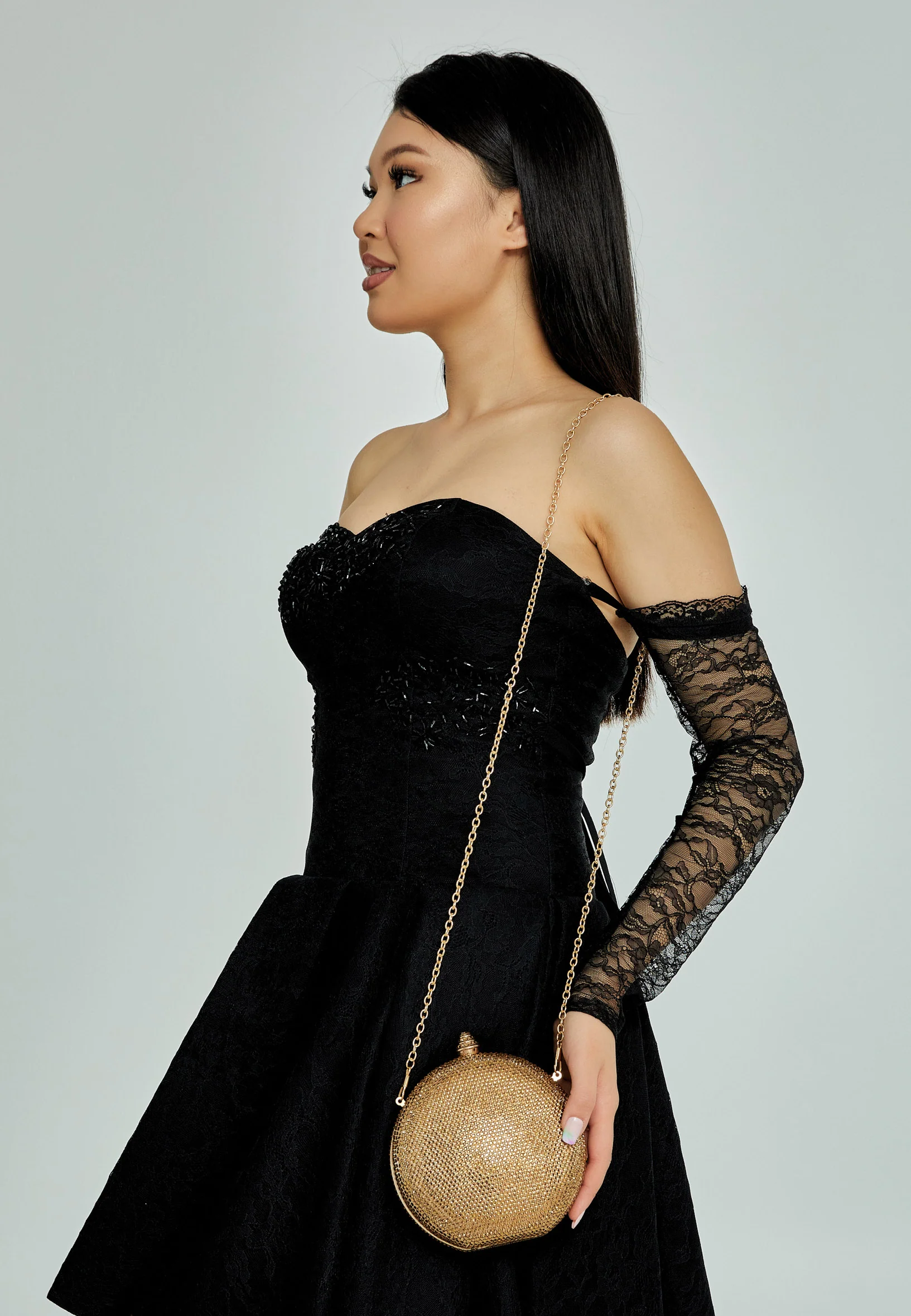Women's Clutch Solid Color Crystal Stone Handbag abac002 - Image 14