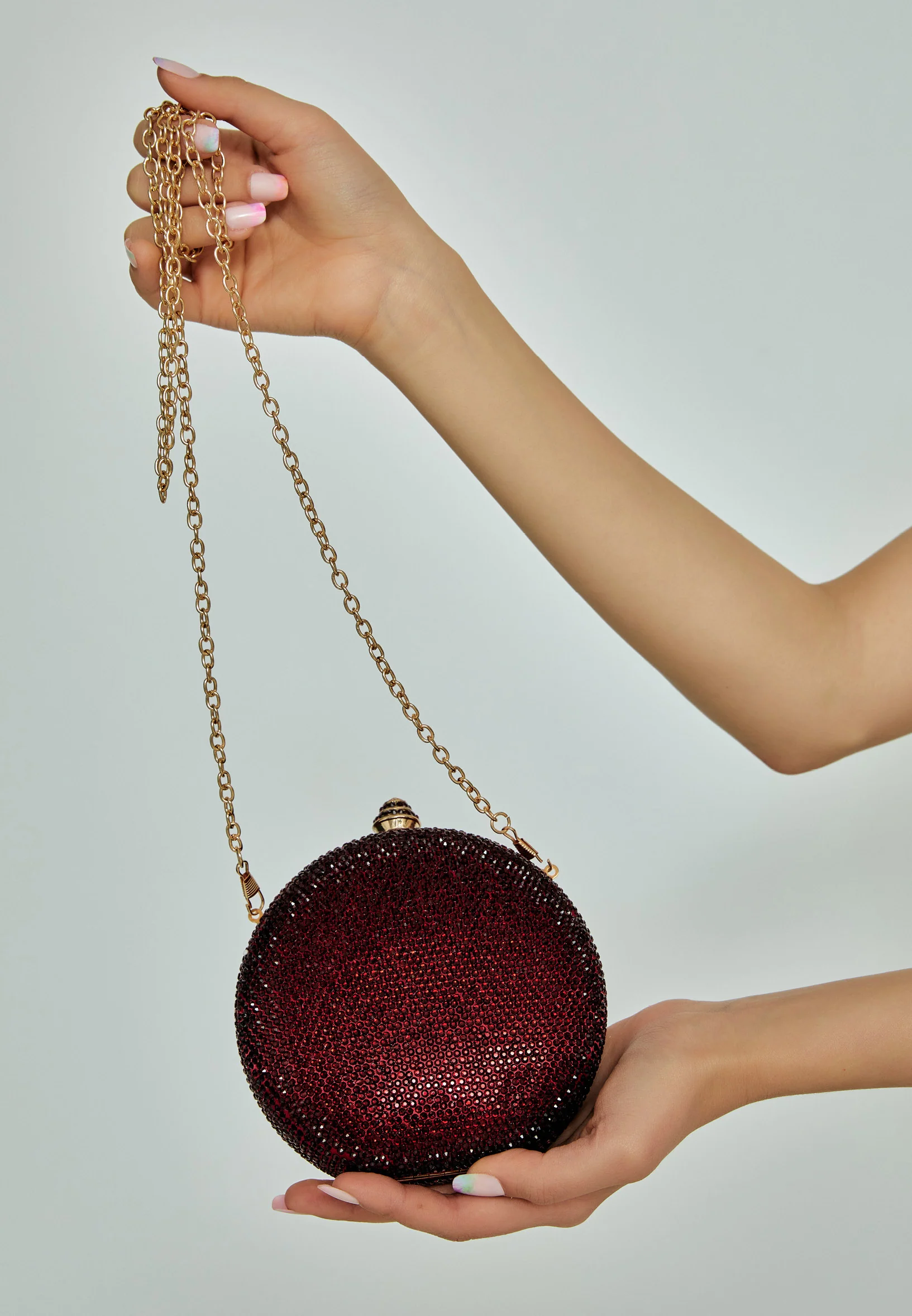 Women's Clutch Solid Color Crystal Stone Handbag abac002 - Image 20