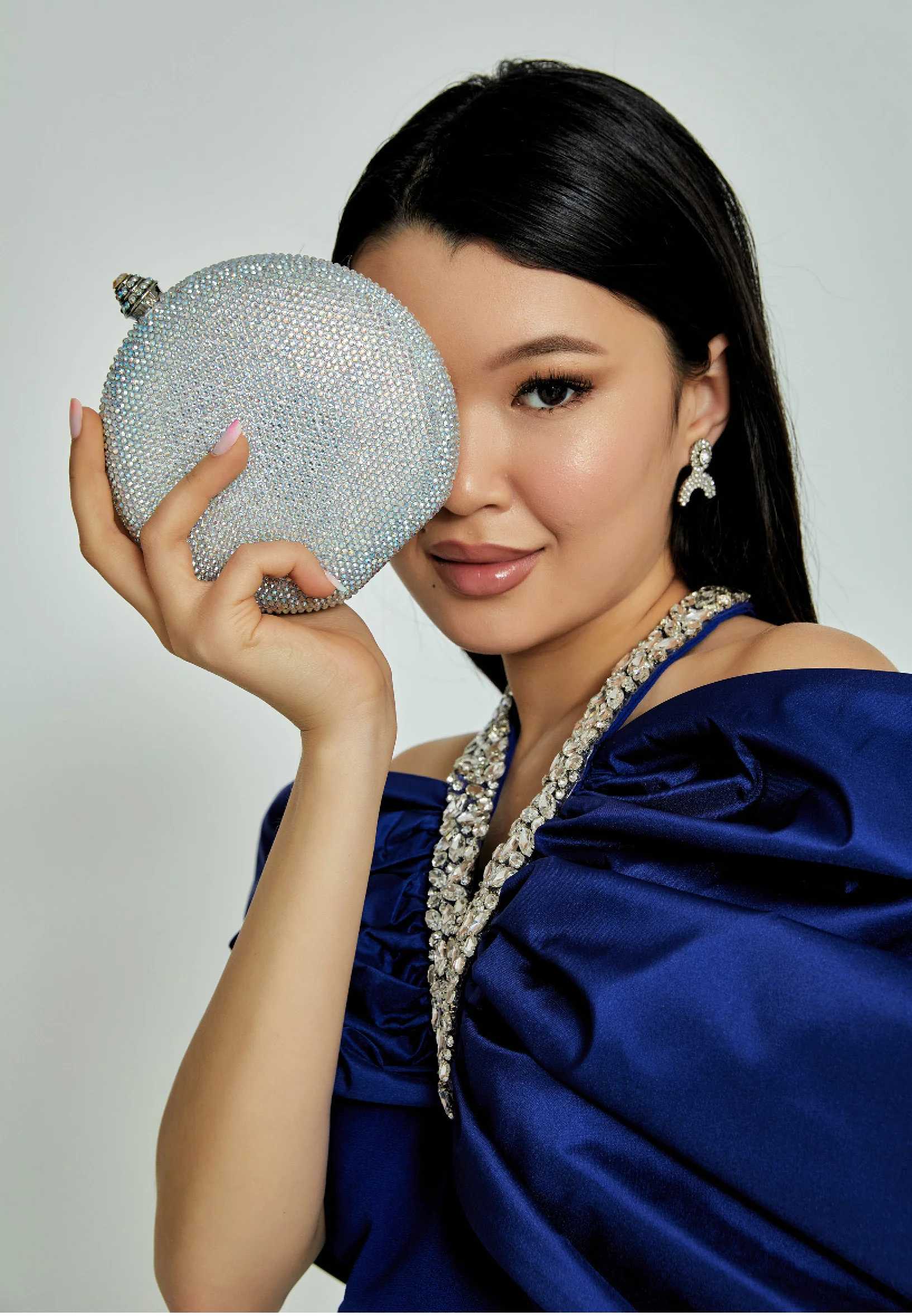 Women's Clutch Solid Color Crystal Stone Handbag abac002 - Image 22