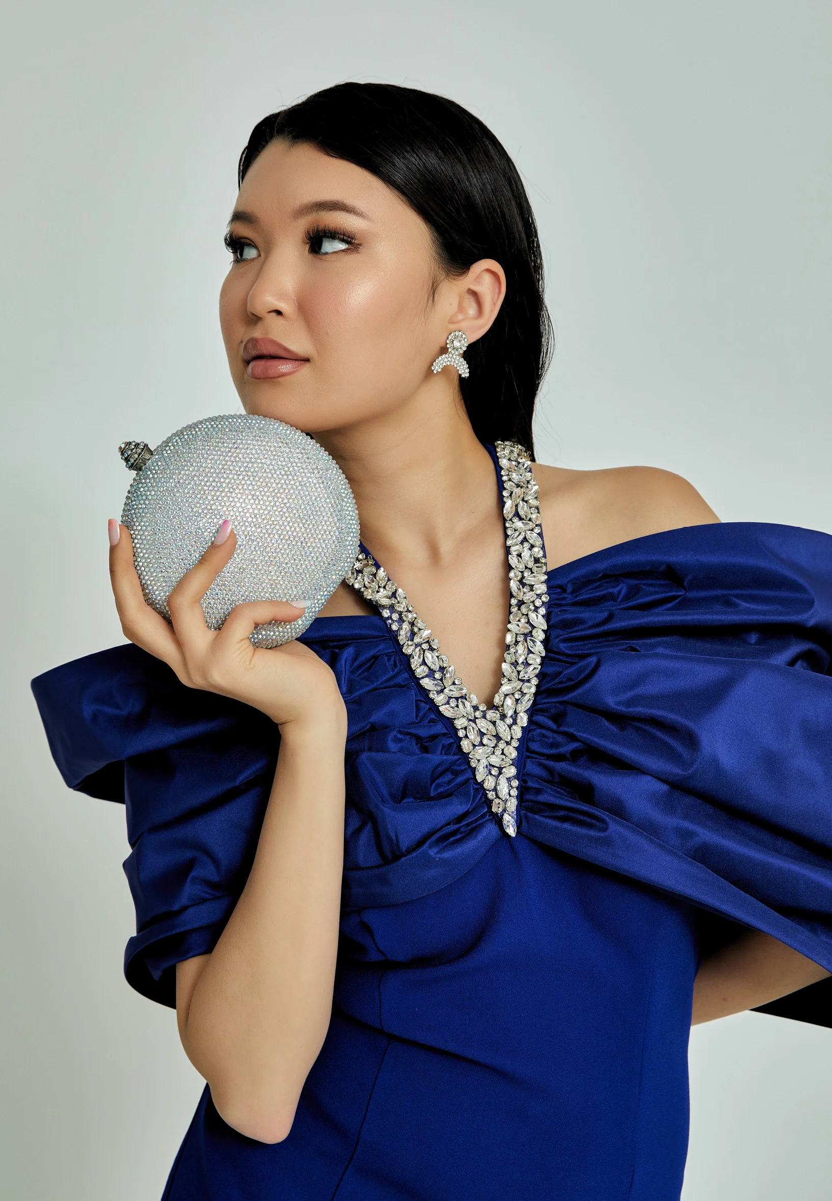 Women's Clutch Solid Color Crystal Stone Handbag abac002 - Image 23