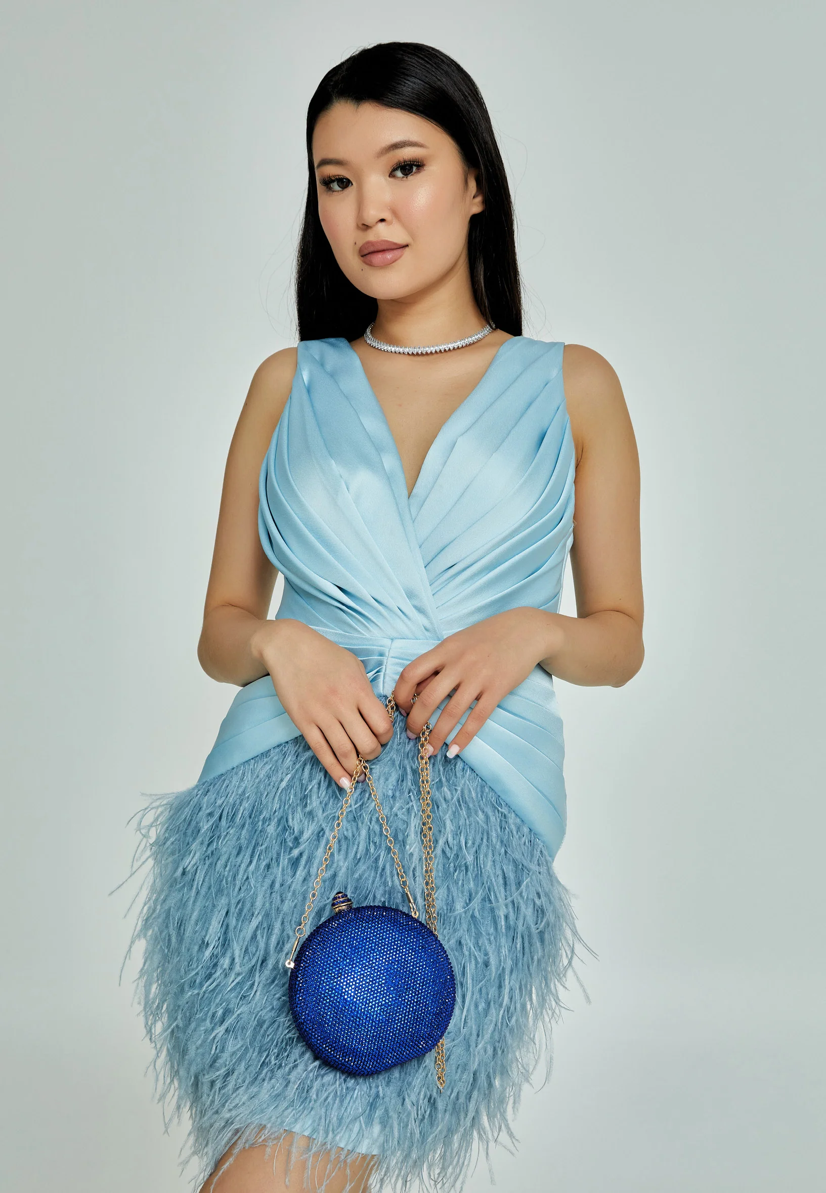 Women's Clutch Solid Color Crystal Stone Handbag abac002 - Image 6
