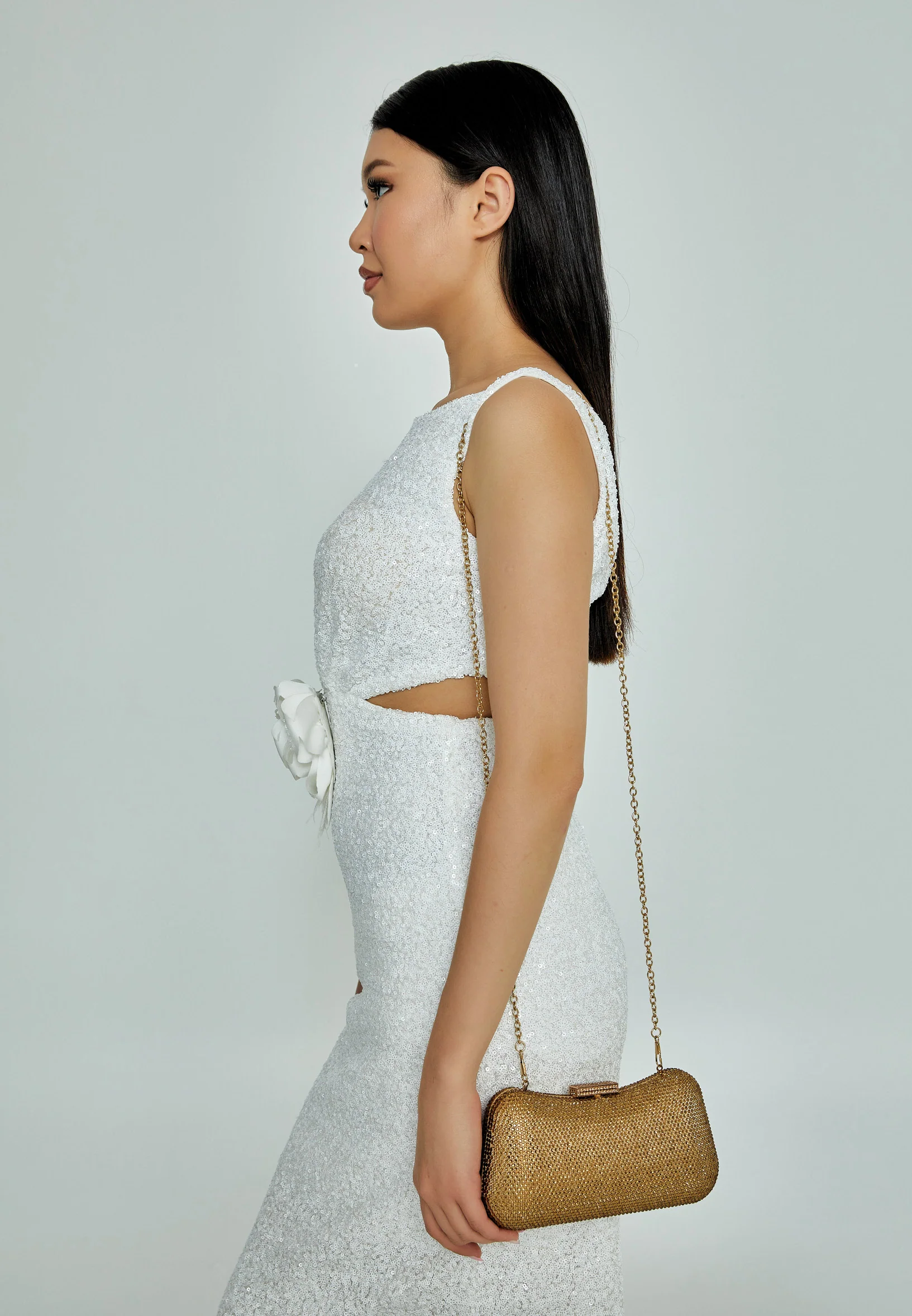 Women's Clutch Solid Color Crystal Stone Handbag abac003 - Image 10