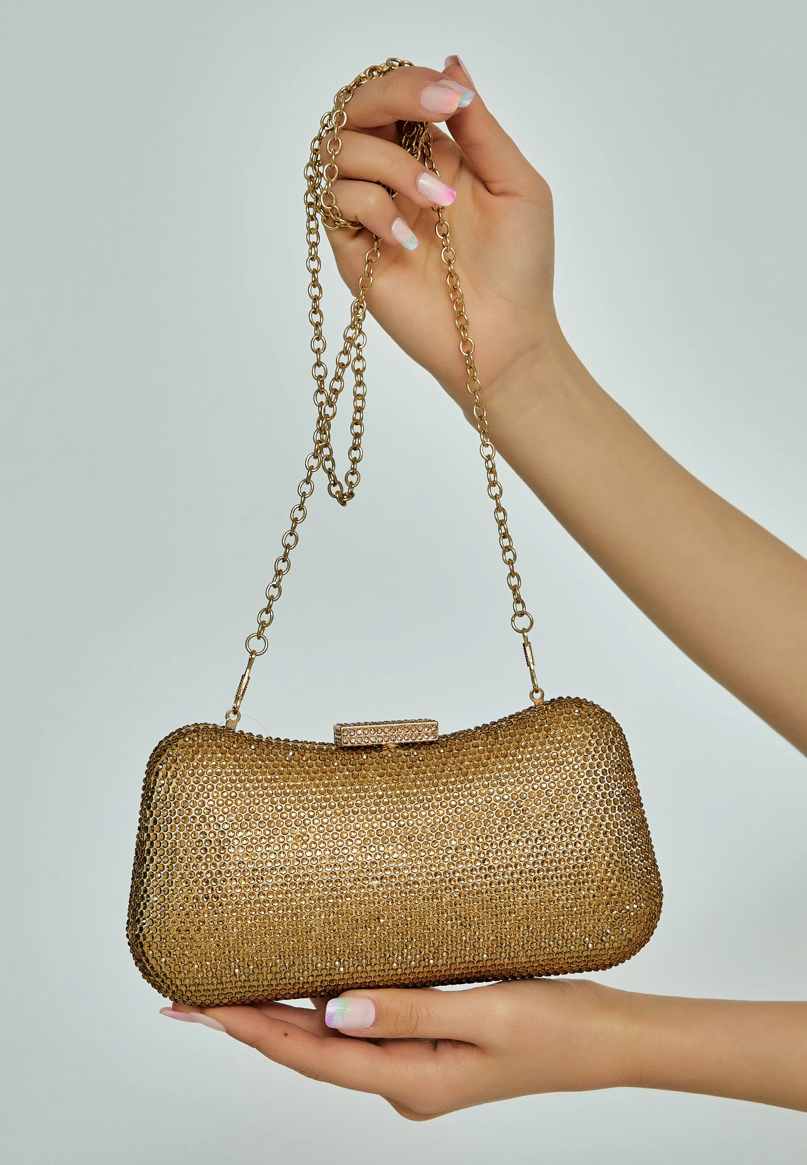 Women's Clutch Solid Color Crystal Stone Handbag abac003 - Image 12