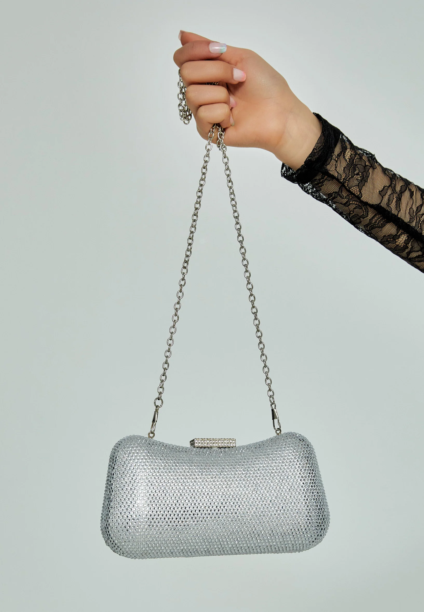 Women's Clutch Solid Color Crystal Stone Handbag abac003 - Image 24
