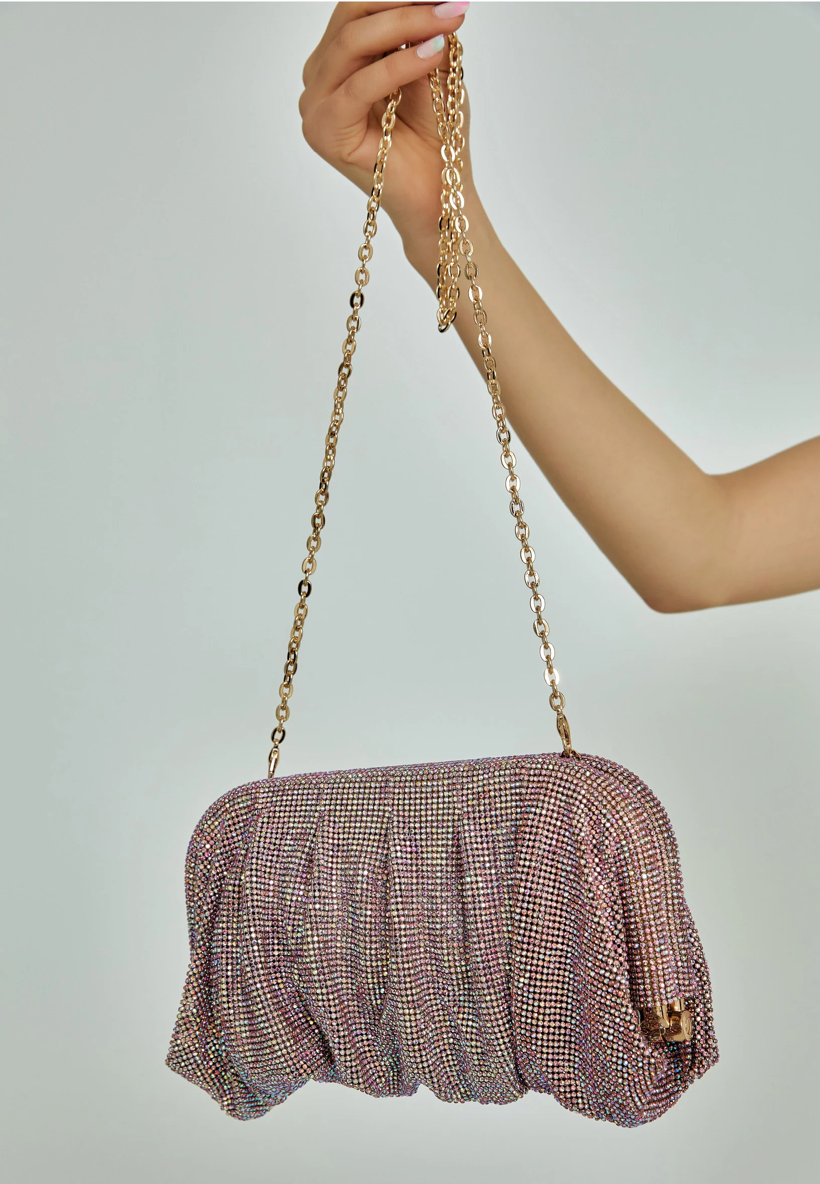 Women's Clutch Solid Color Crystal Stone Handbag abac006 - Image 12