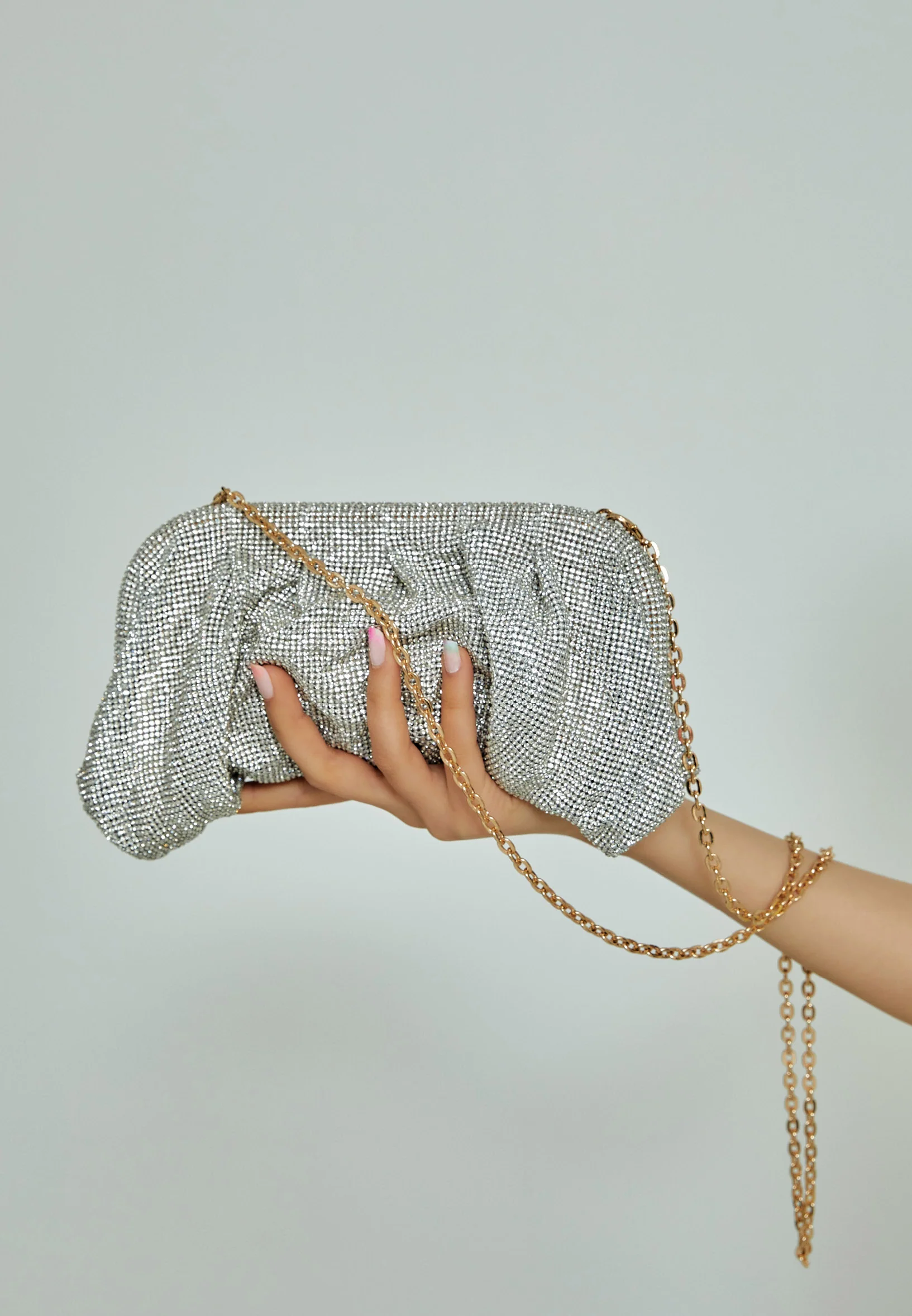 Women's Clutch Solid Color Crystal Stone Handbag abac006 - Image 16
