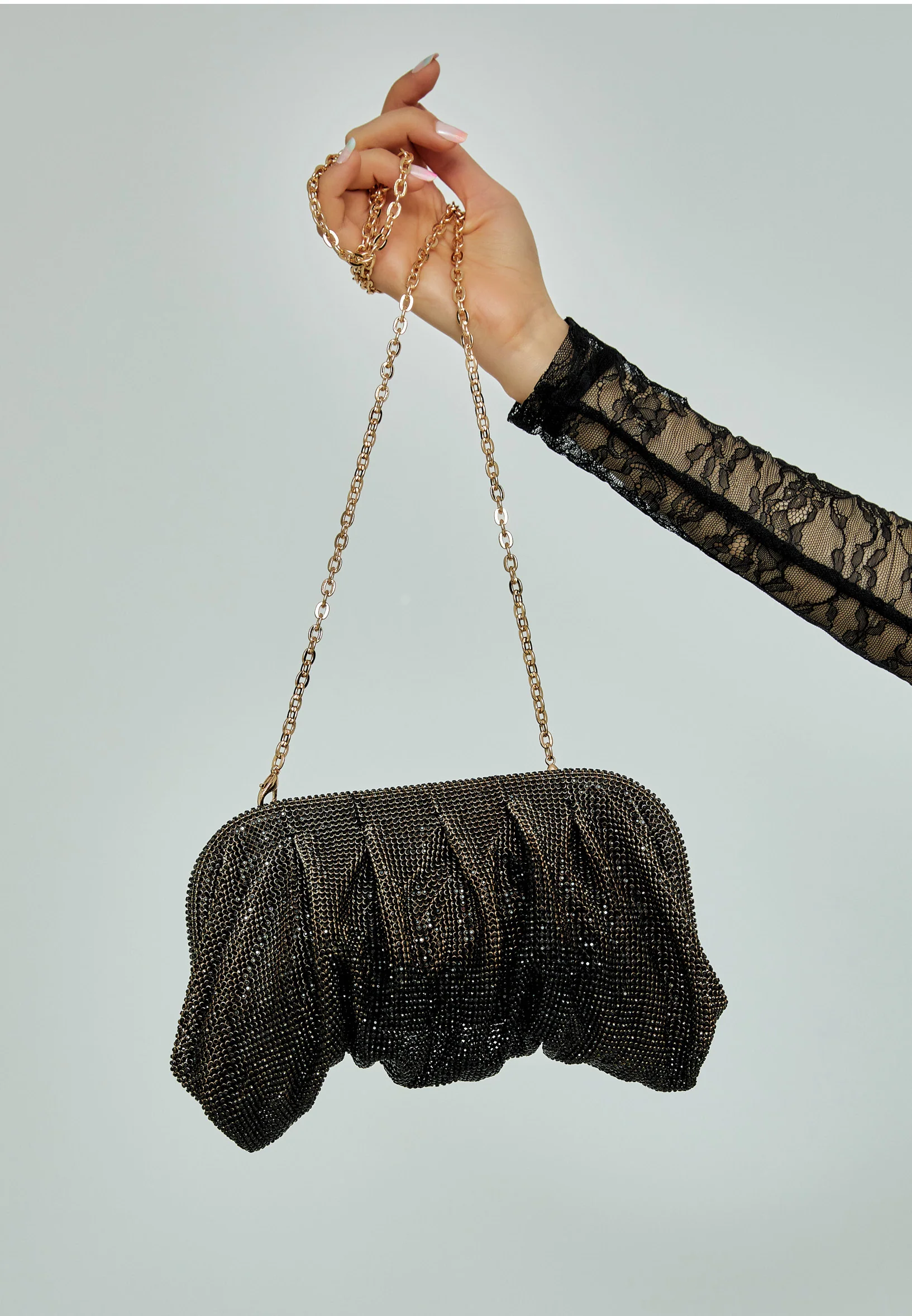 Women's Clutch Solid Color Crystal Stone Handbag abac006 - Image 4