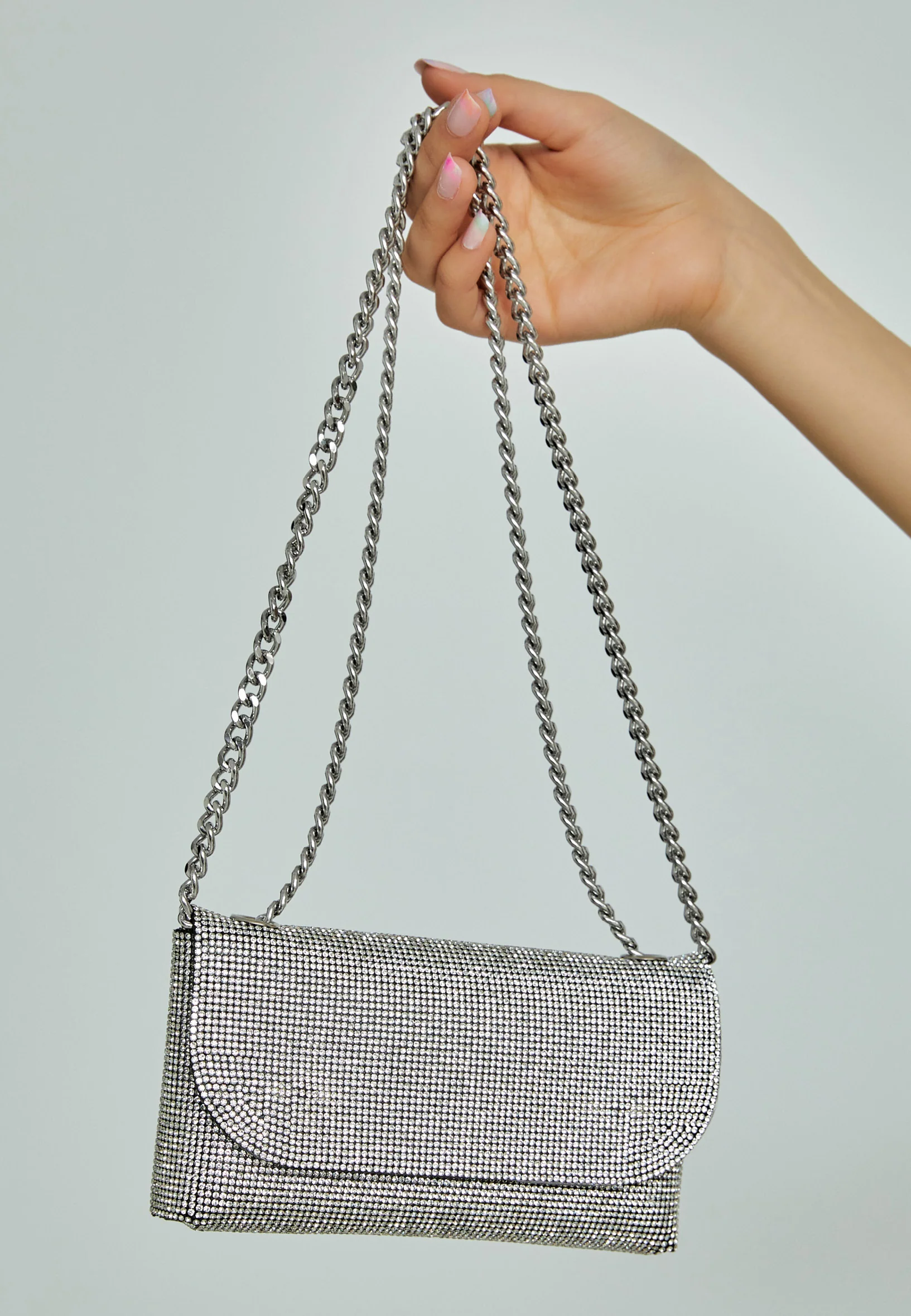 Women's Clutch Solid Color Crystal Stone Handbag abac010 - Image 4