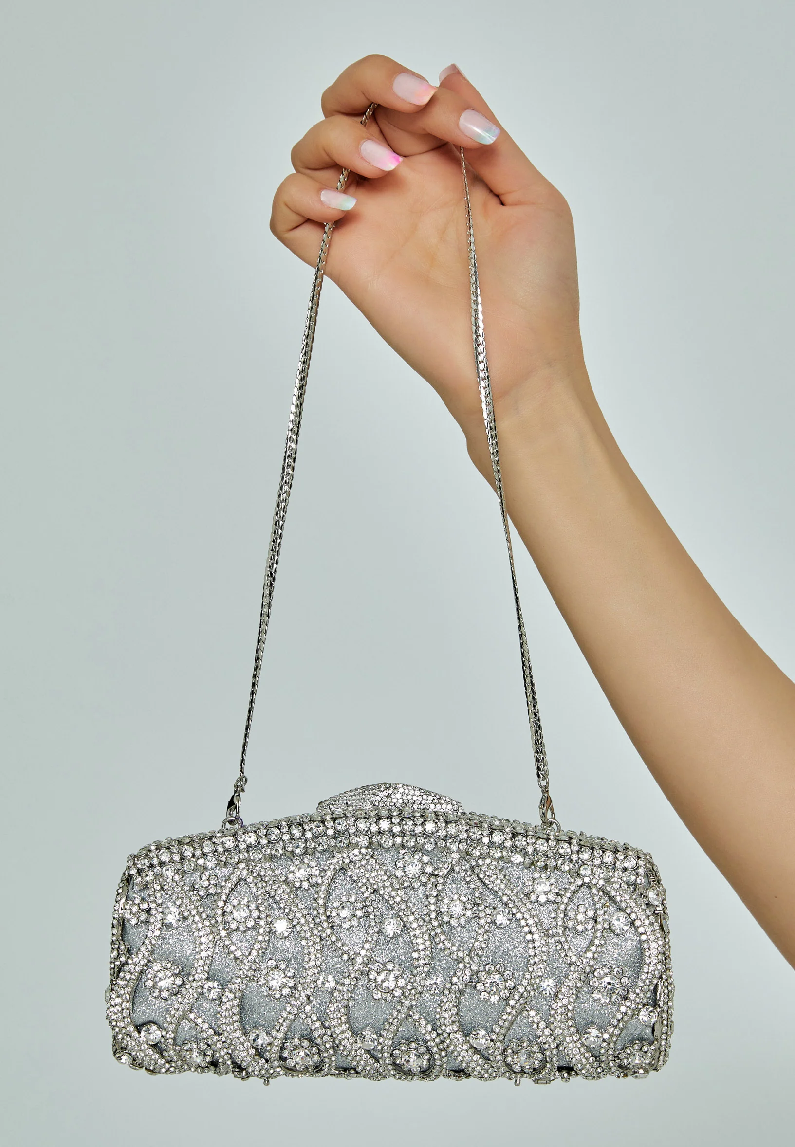 Women's Clutch Solid Color Crystal Stone Handbag abac013 - Image 4