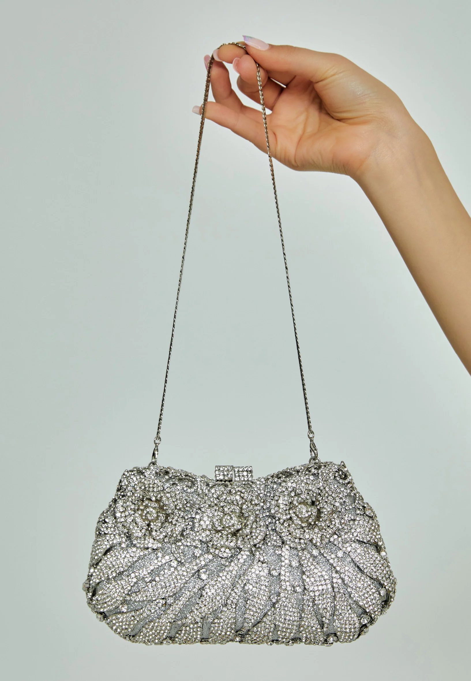 Women's Clutch Solid Color Crystal Stone Handbag abac015 - Image 4