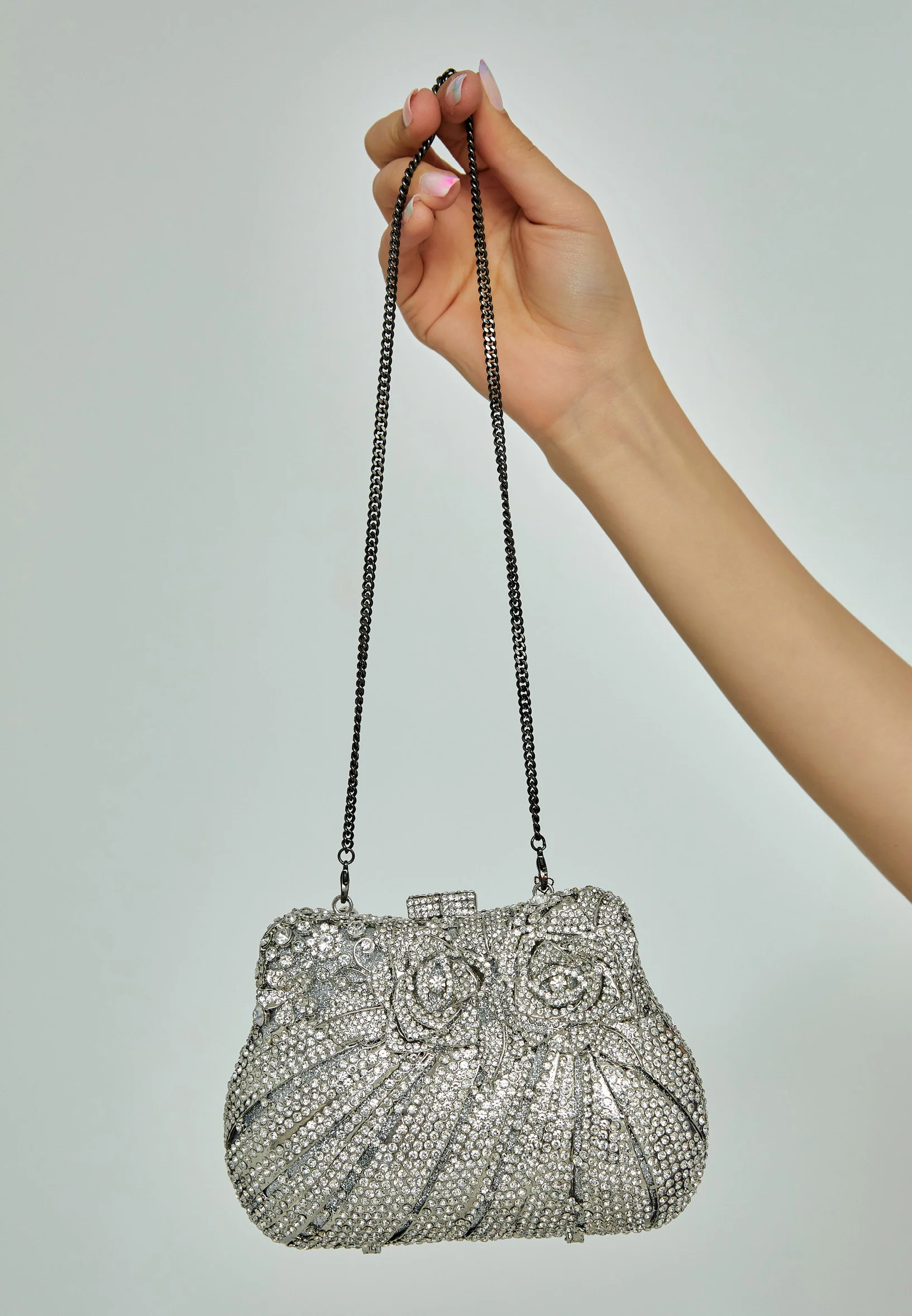 Women's Clutch Solid Color Crystal Stone Handbag abac016 - Image 4