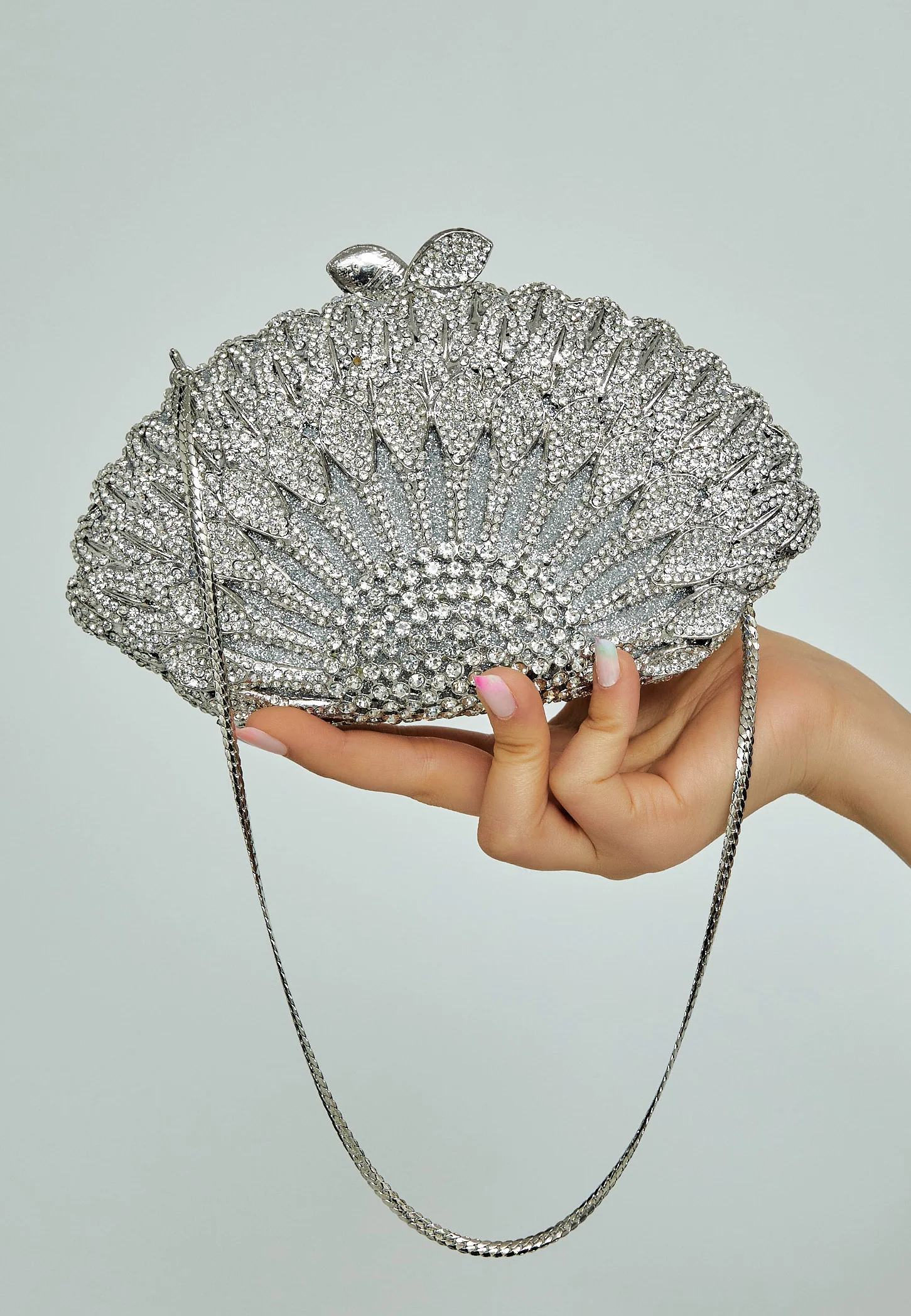 Women's Clutch Solid Color Crystal Stone Handbag abac019 - Image 4