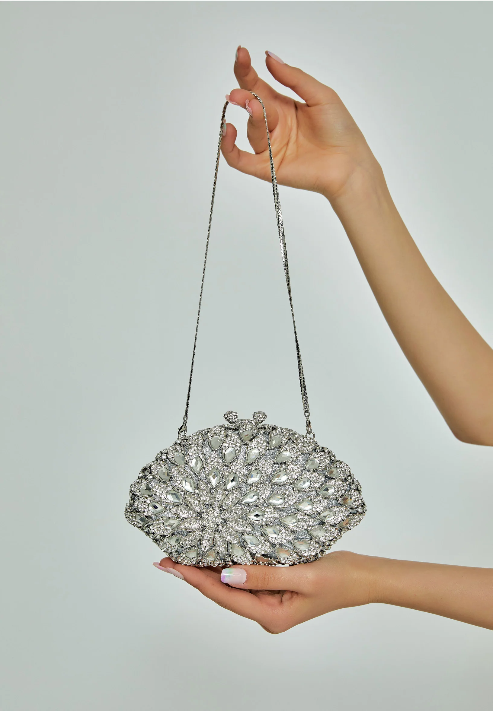 Women's Clutch Solid Color Crystal Stone Handbag abac020 - Image 4